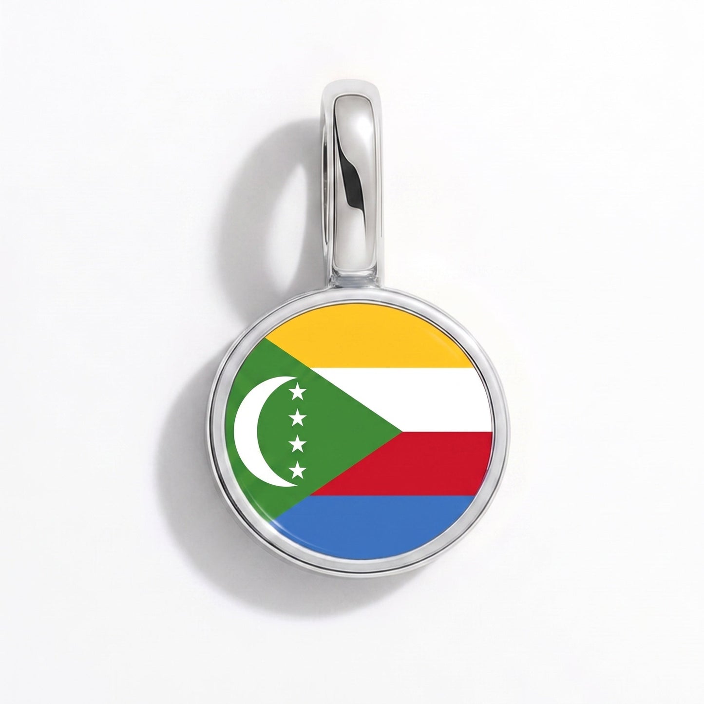 Charm drapeau Comores – rectangulaire argent