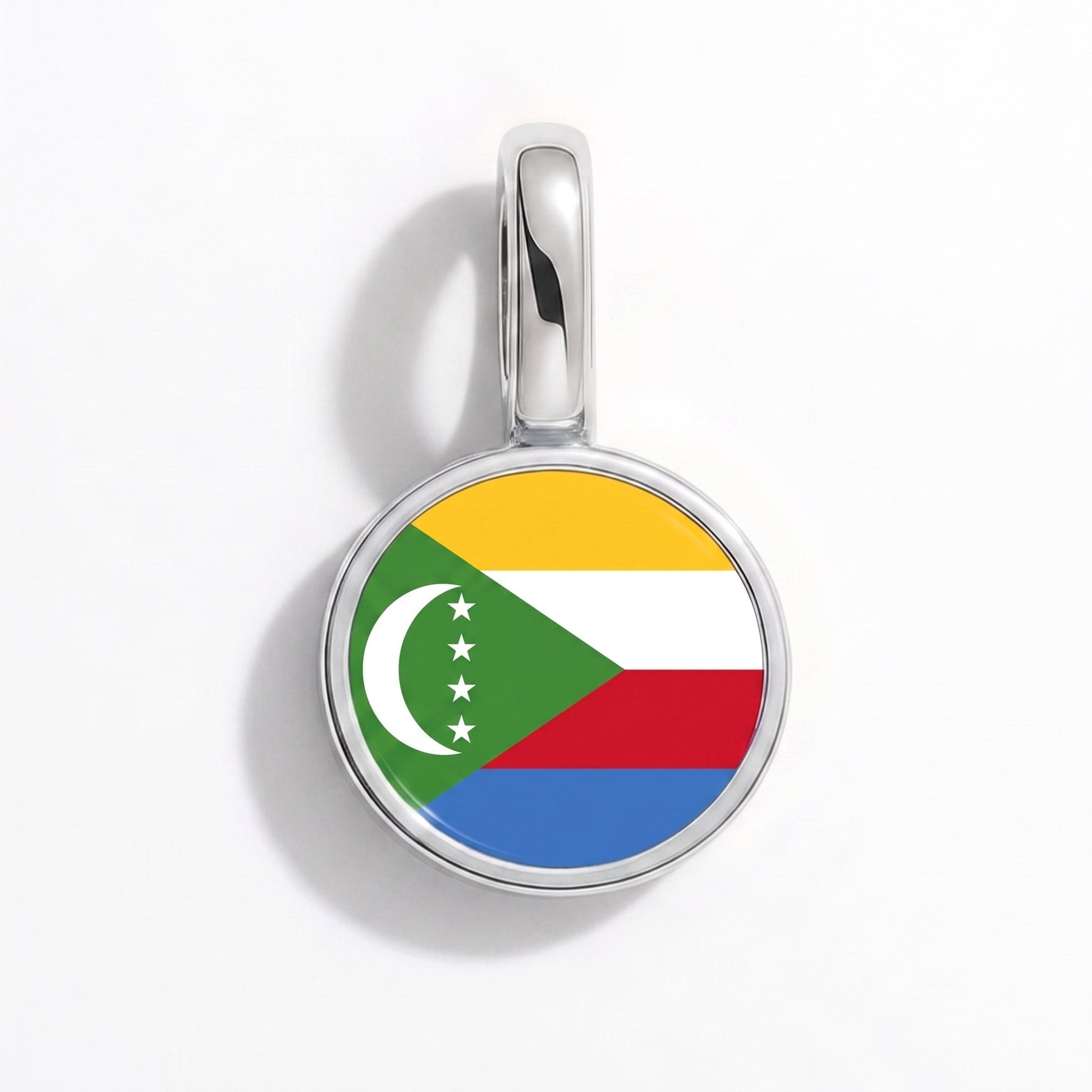 Charm drapeau Comores – rectangulaire argent