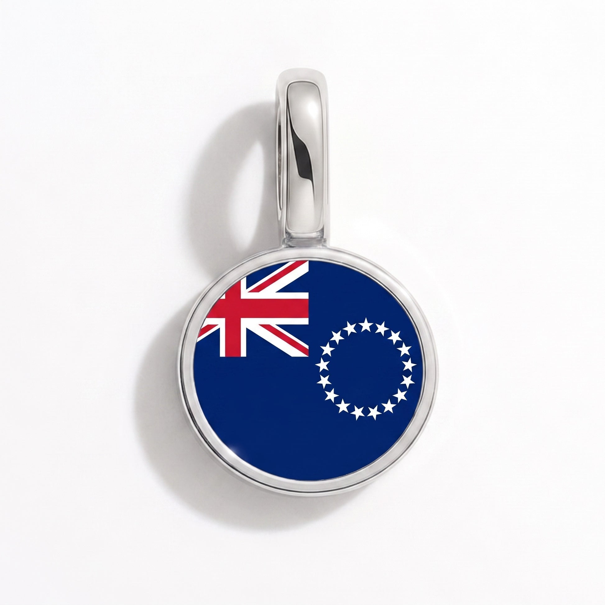 Charm drapeau Îles Cook – rond argent