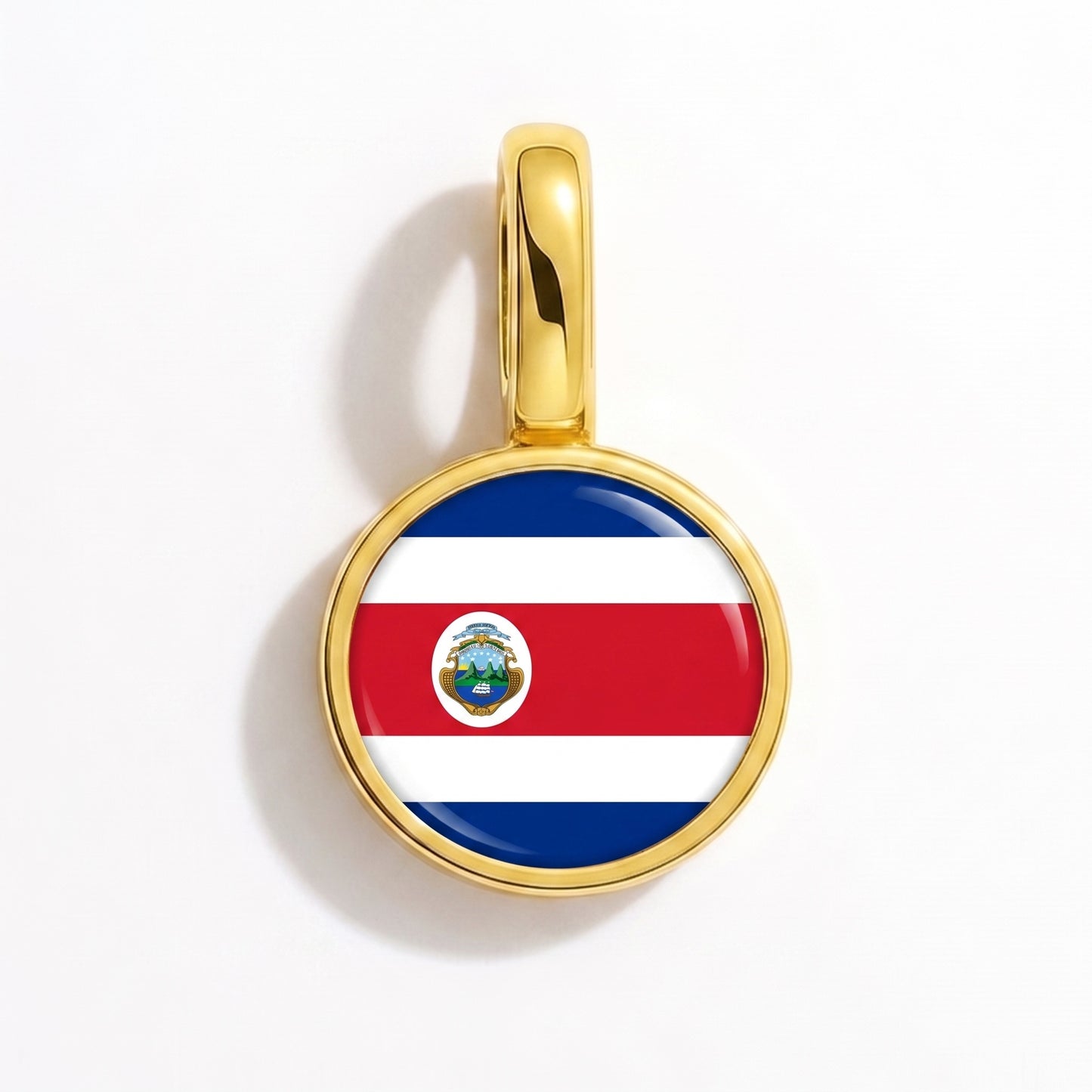 Charm drapeau Costa Rica – rond or