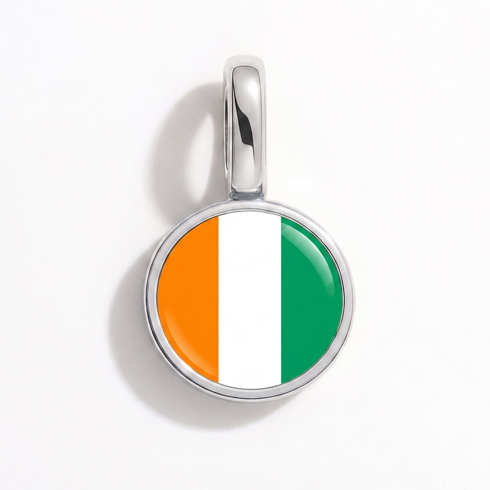 Charm drapeau Côte d'Ivoire – rectangulaire argent
