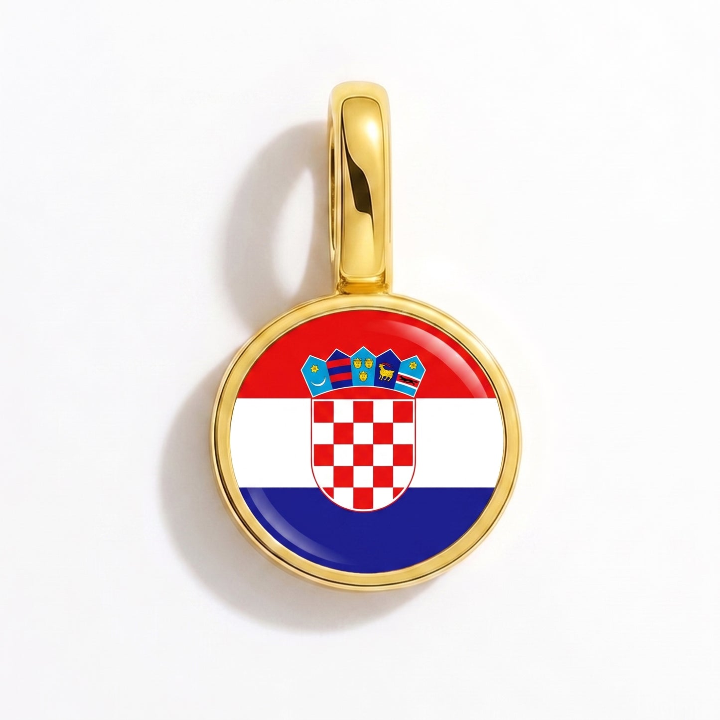 Charm drapeau Croatie – rond or