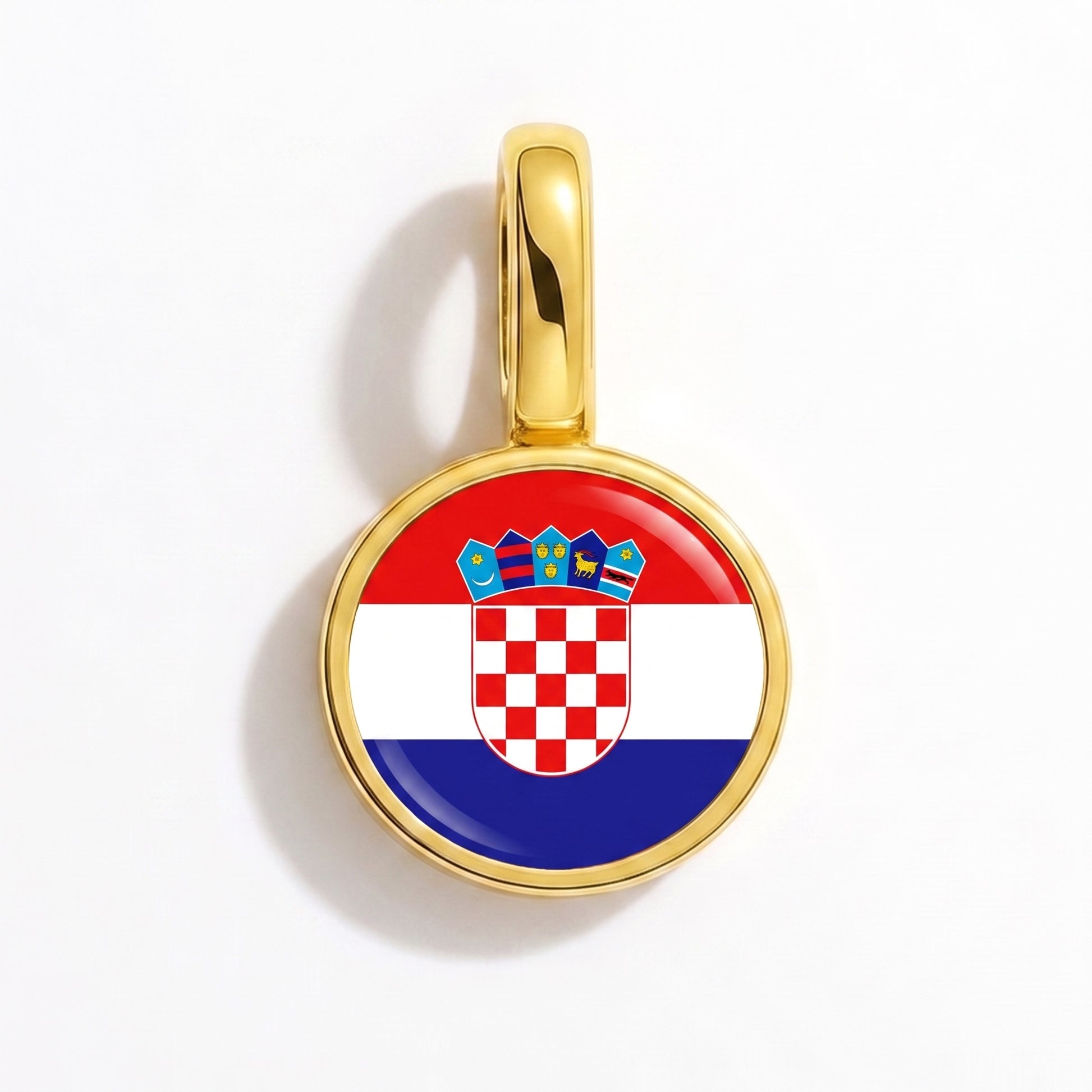 Charm drapeau Croatie – rond or