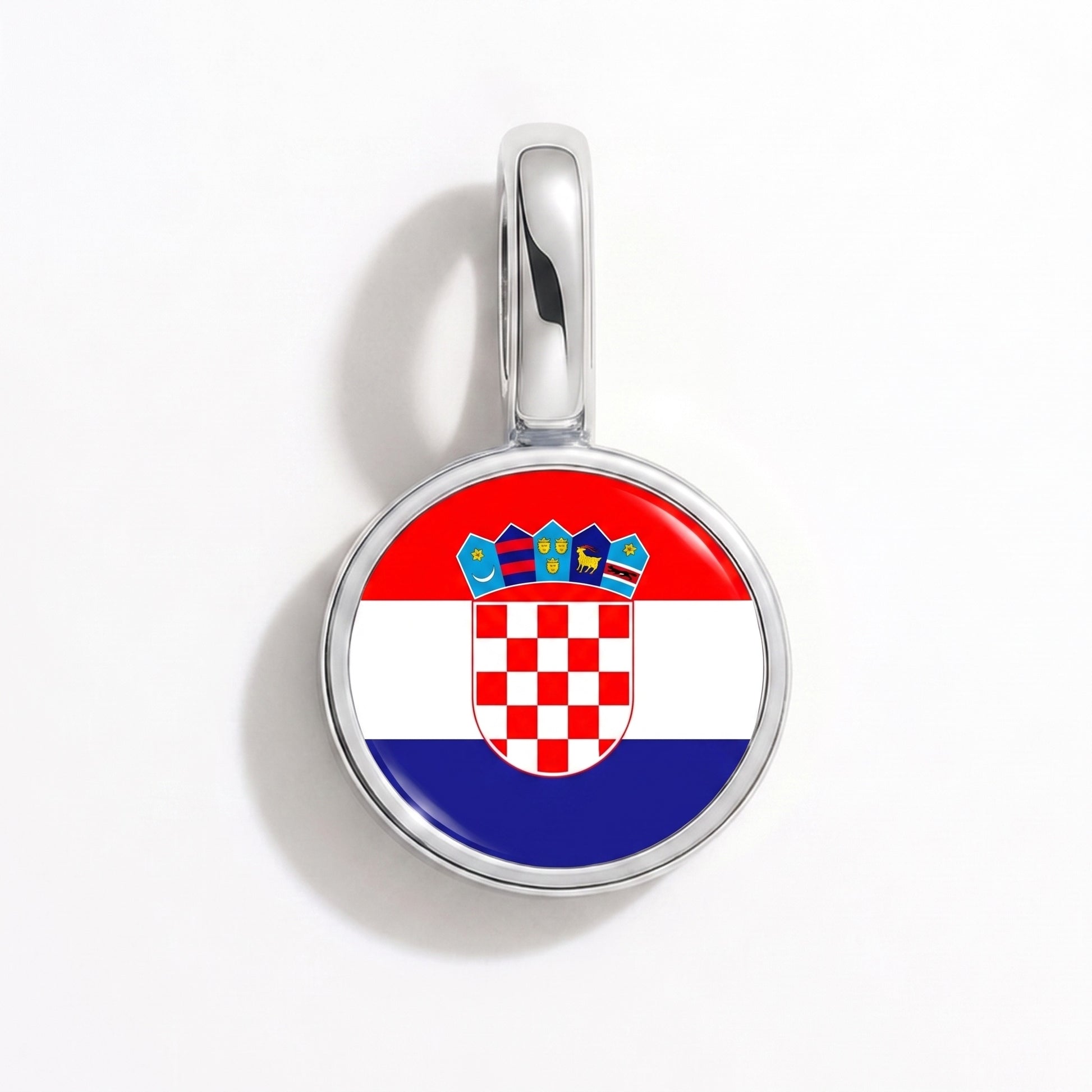 Charm drapeau Croatie – rond argent