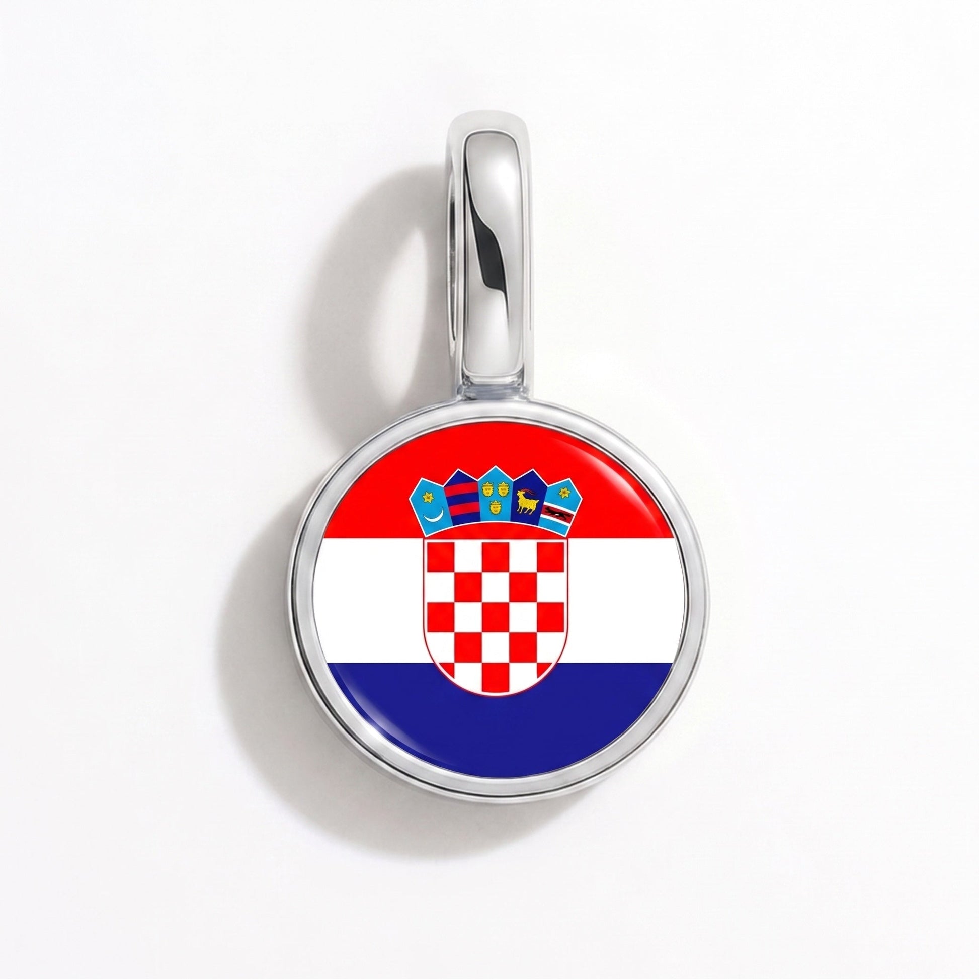 Charm drapeau Croatie – rectangulaire argent