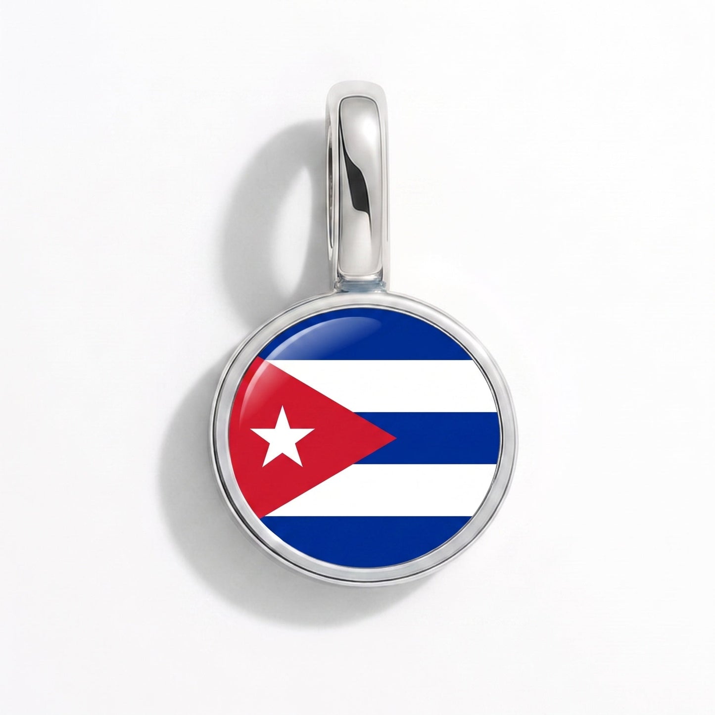 Charm drapeau Cuba – rectangulaire argent
