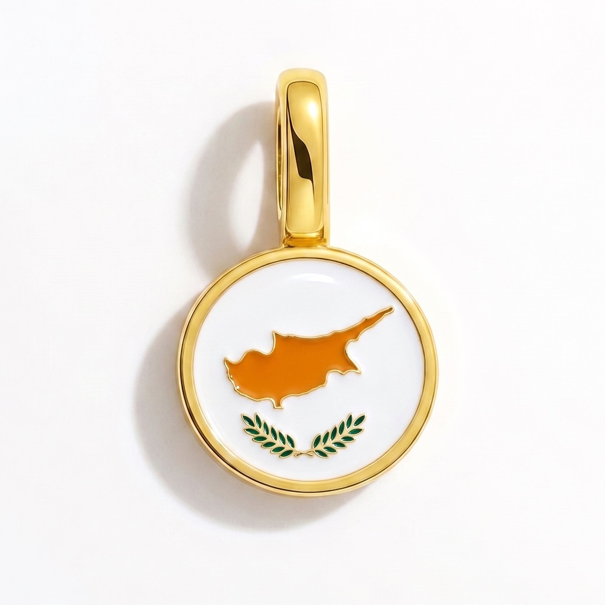 Charm drapeau Chypre – rond or