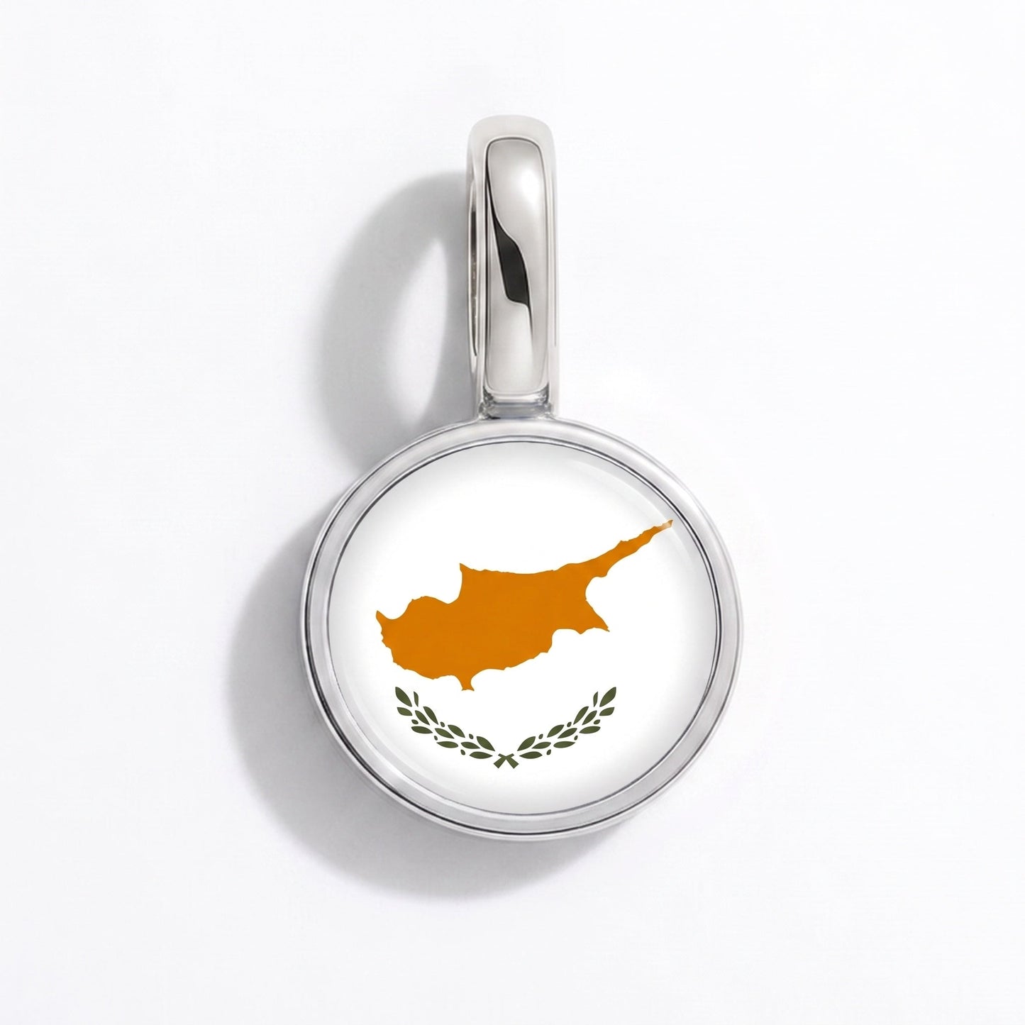 Charm drapeau Chypre – rectangulaire argent