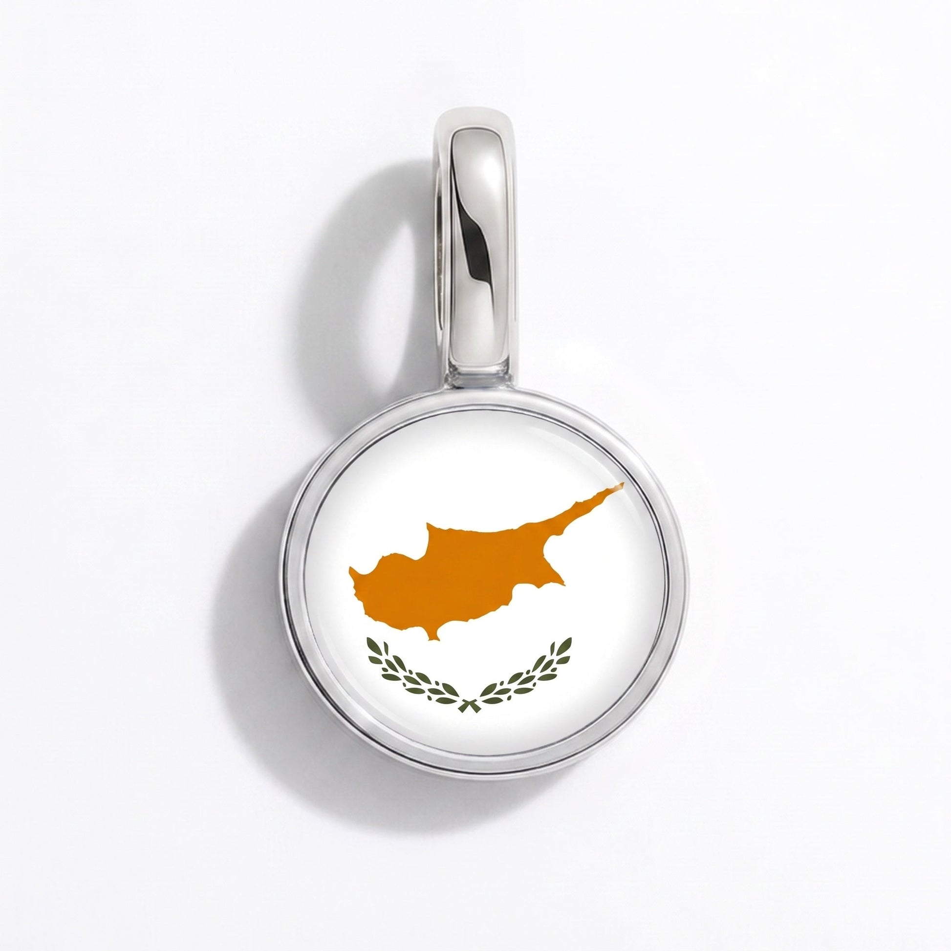 Charm drapeau Chypre – rectangulaire argent