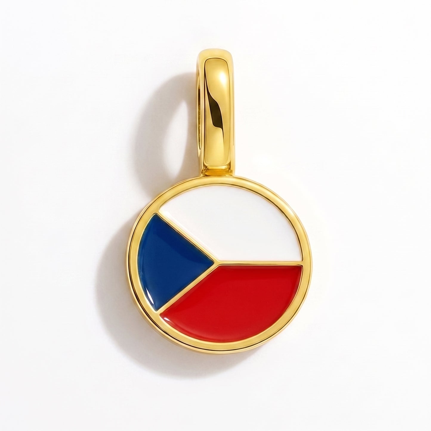 Charm drapeau République tchèque – rond or