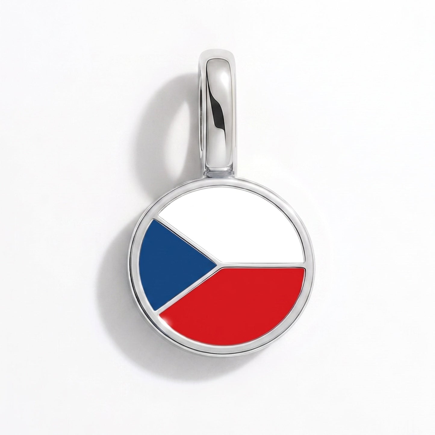 Charm drapeau République tchèque – rectangulaire argent