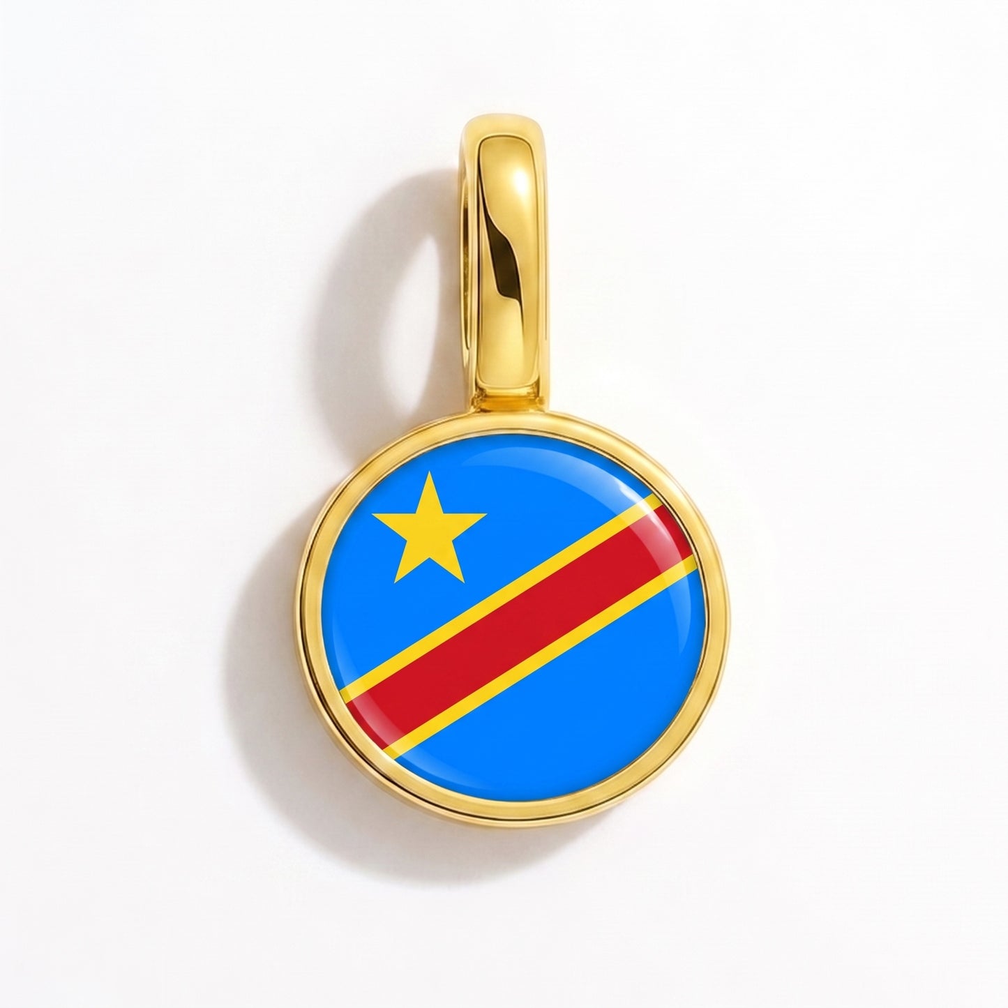 Charm drapeau République démocratique du Congo – rond or