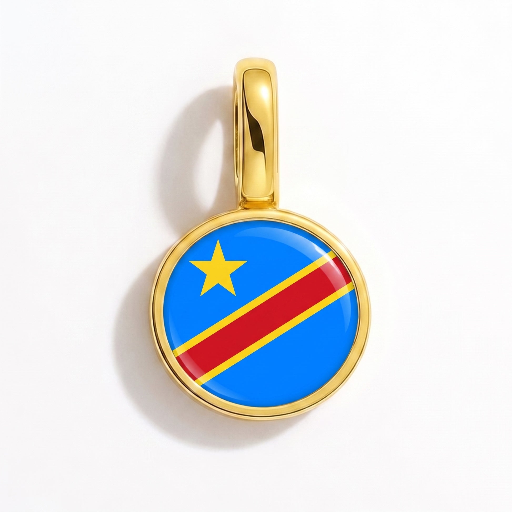 Charm drapeau République démocratique du Congo – rond or