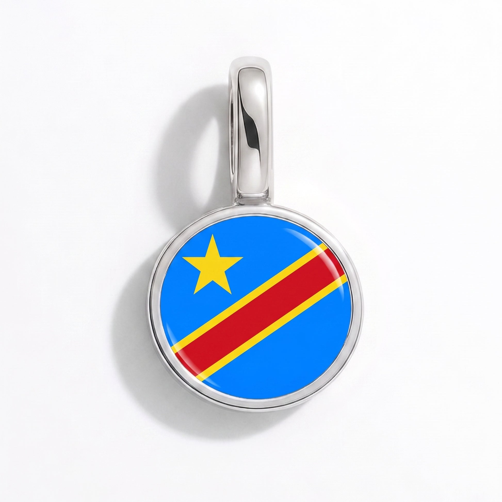 Charm drapeau République démocratique du Congo – rond argent