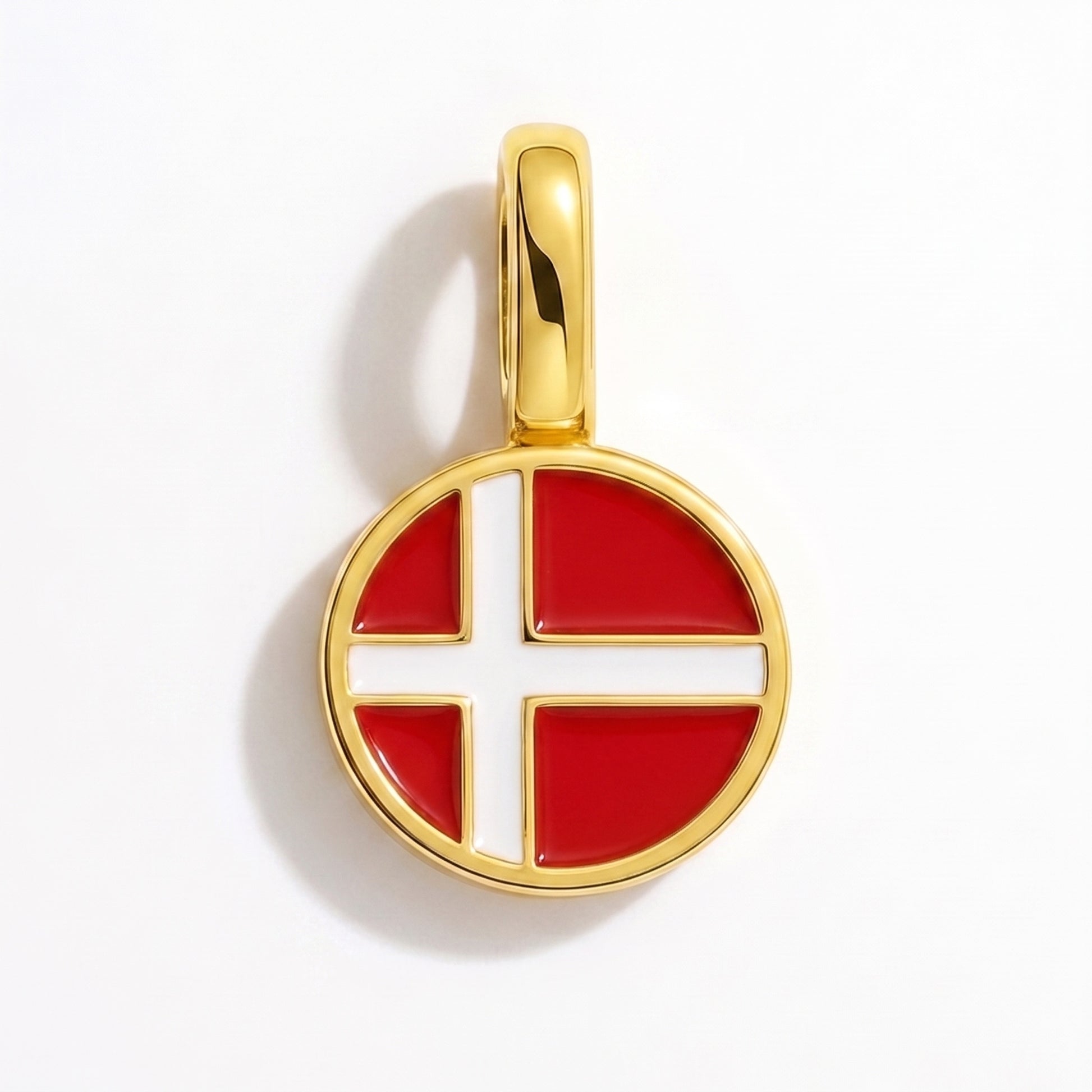 Charm drapeau Danemark – rond or
