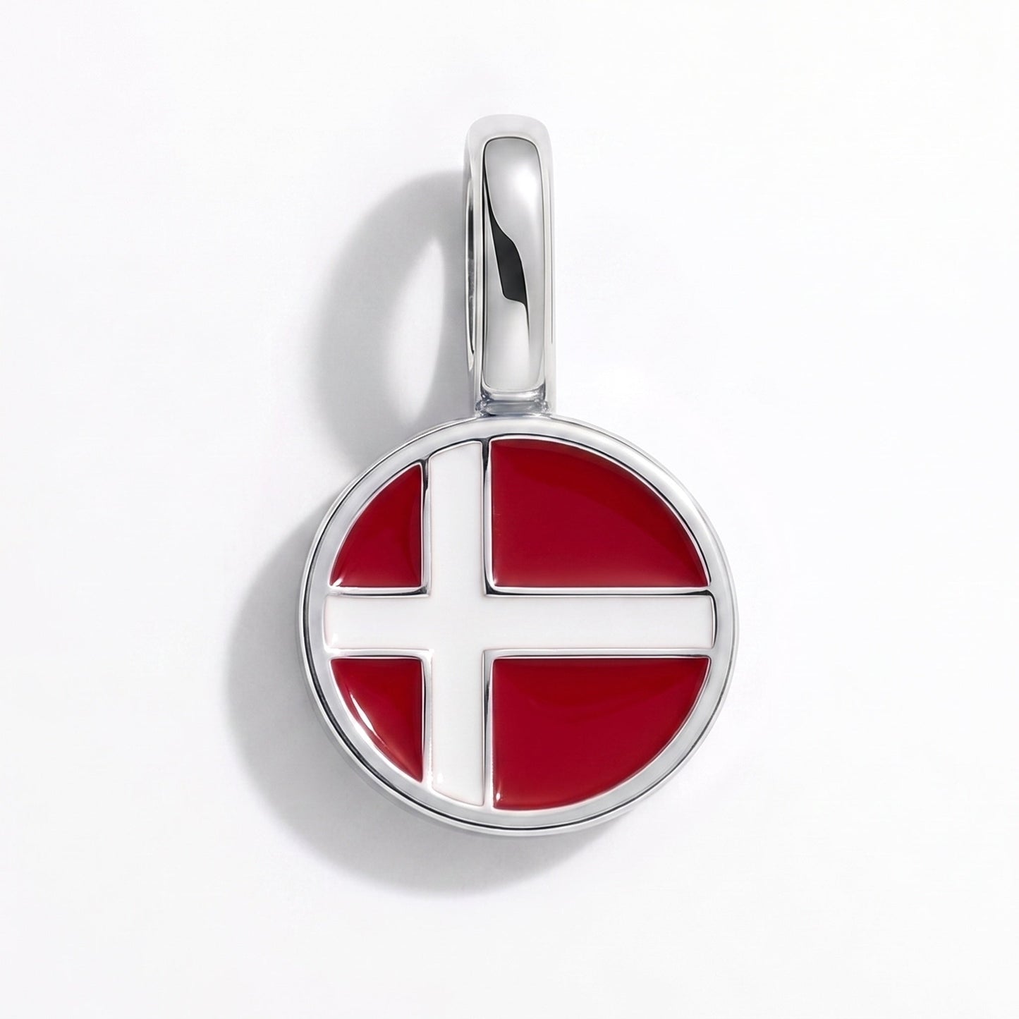 Charm drapeau Danemark – rectangulaire argent