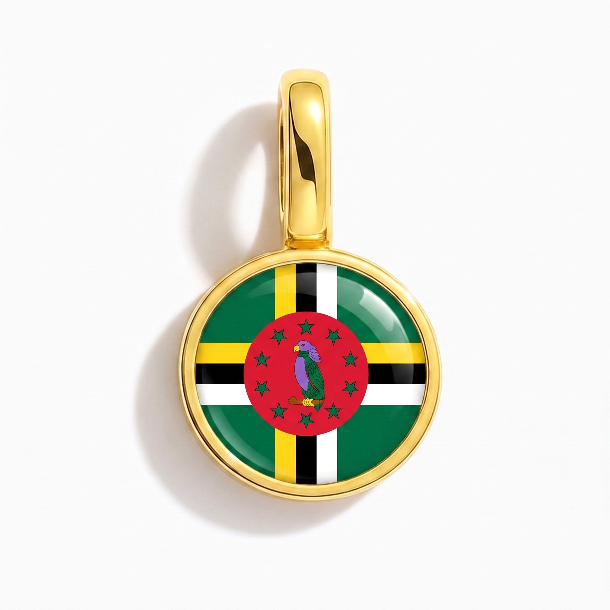 Charm drapeau Dominique – rond or