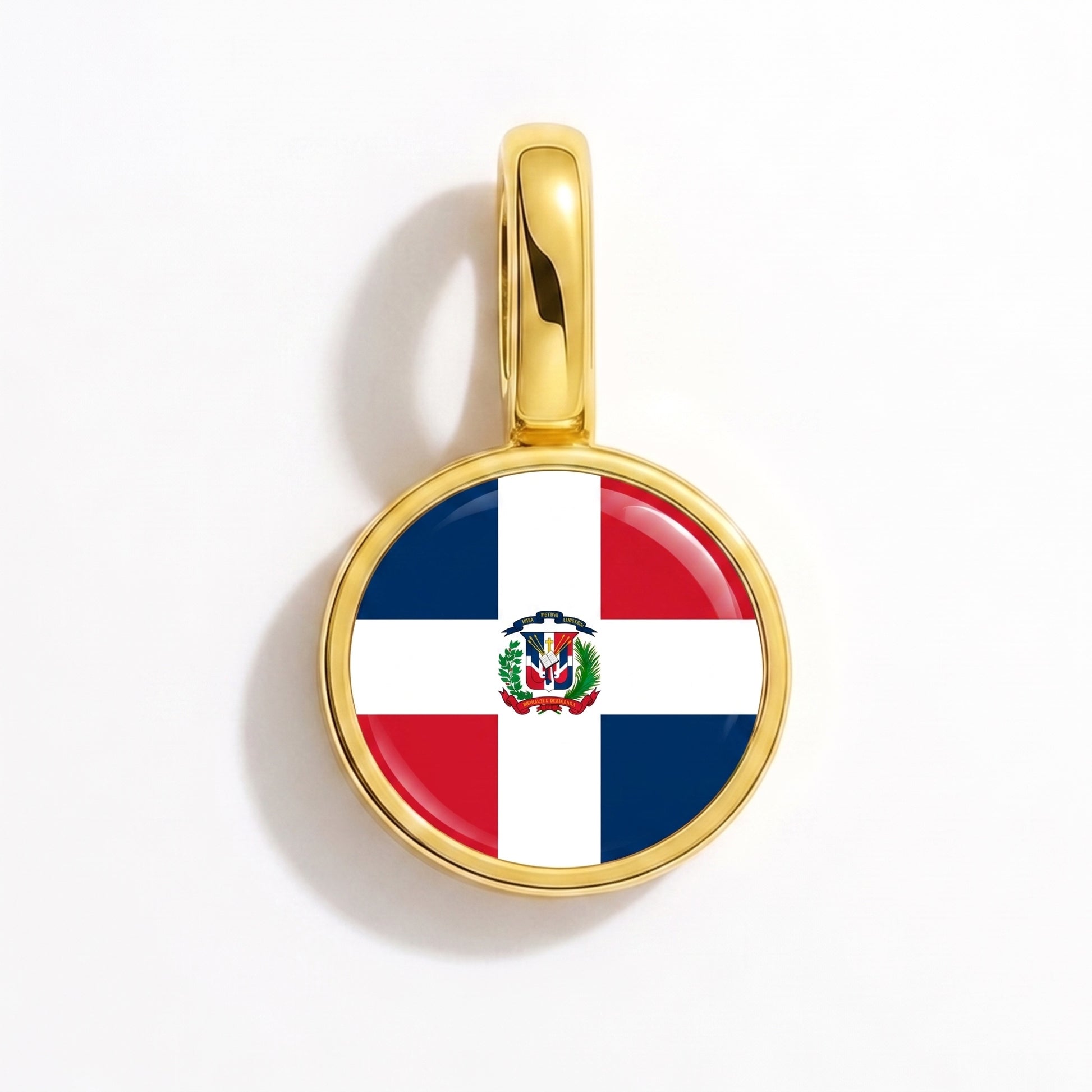 Charm drapeau République dominicaine – rond or
