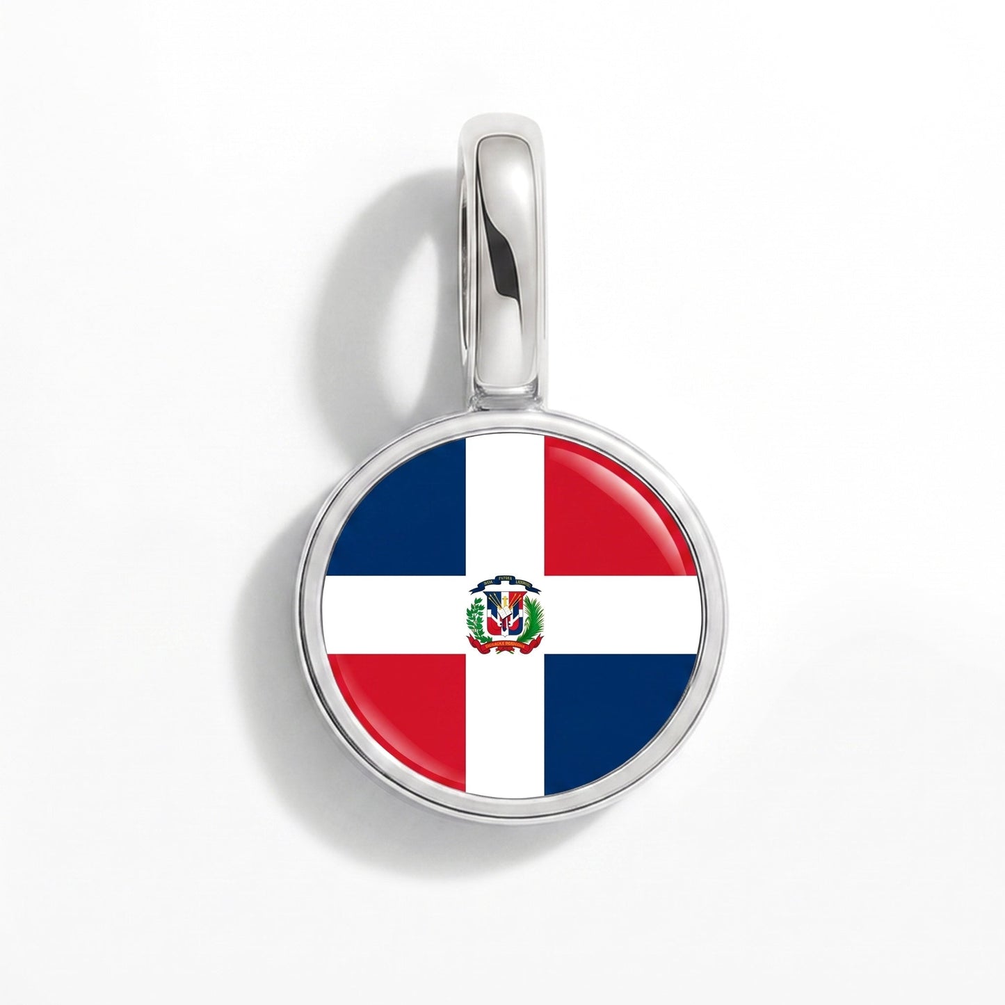 Charm drapeau République dominicaine – rectangulaire argent