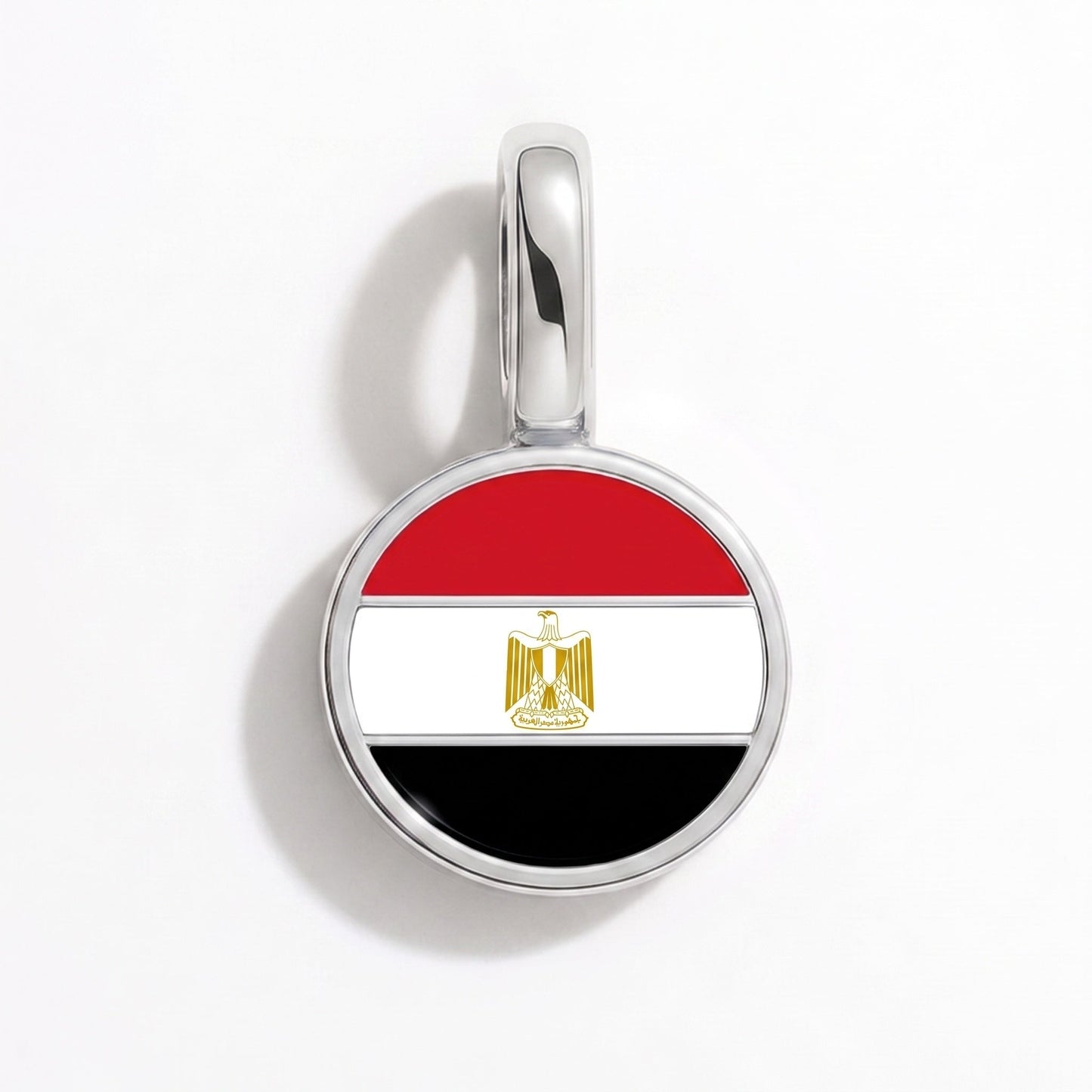 Charm drapeau Égypte – rectangulaire argent