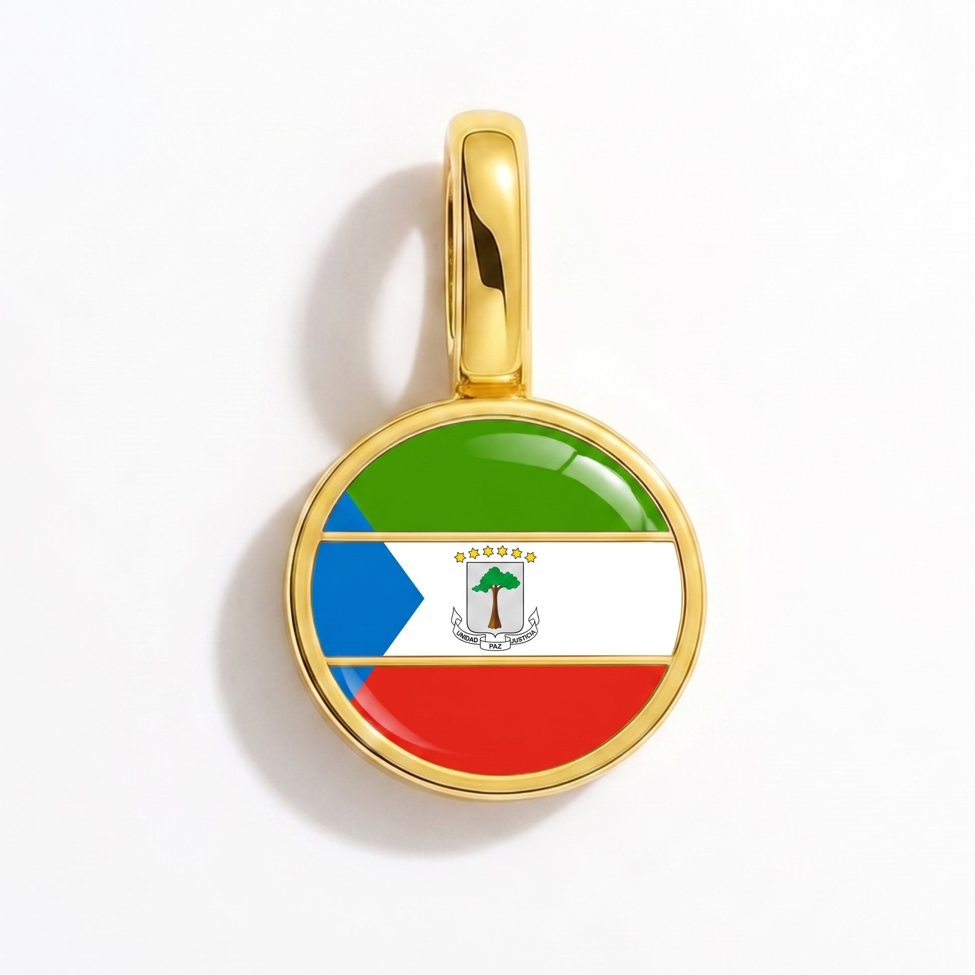 Charm drapeau Guinée équatoriale – rond or