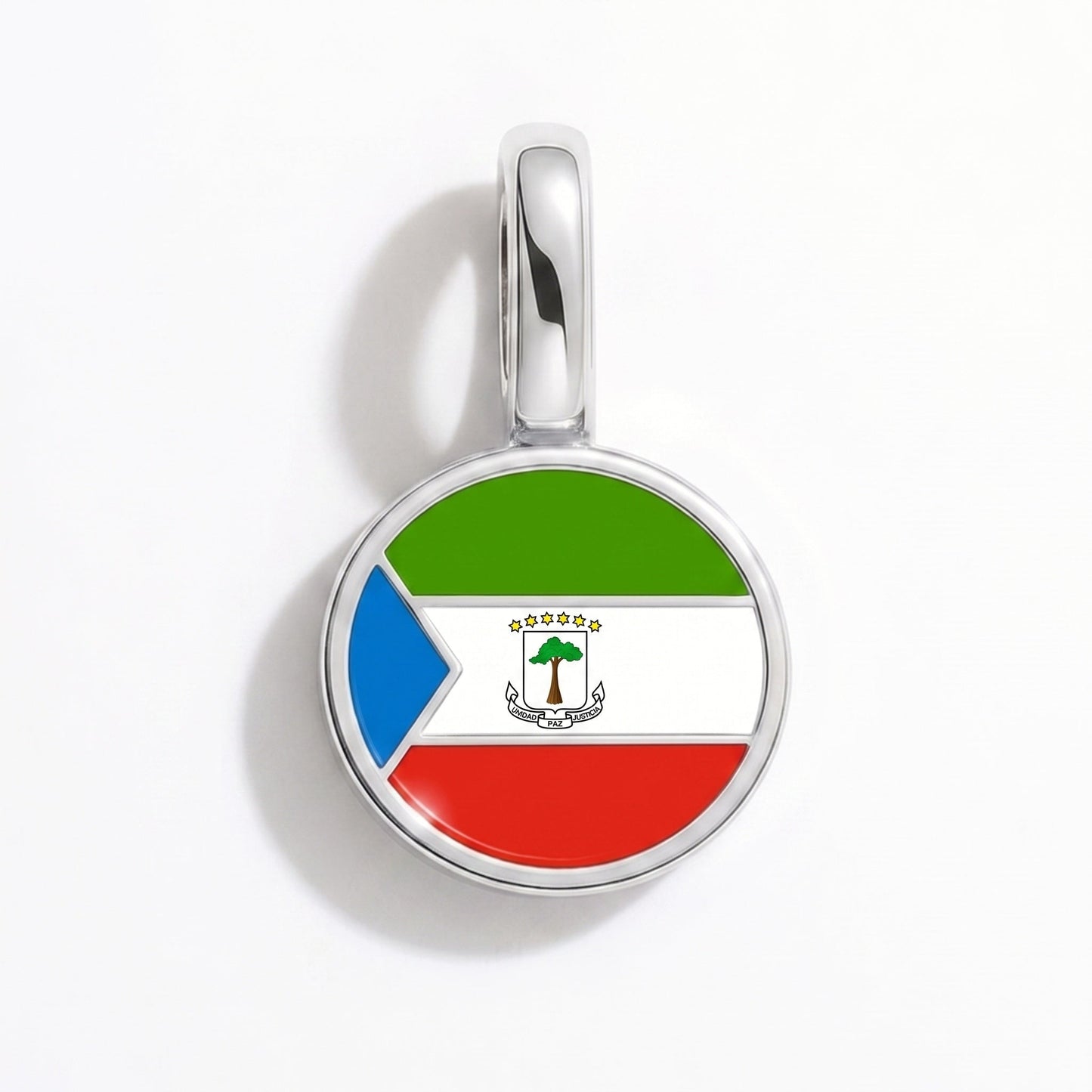 Charm drapeau Guinée équatoriale – rectangulaire argent