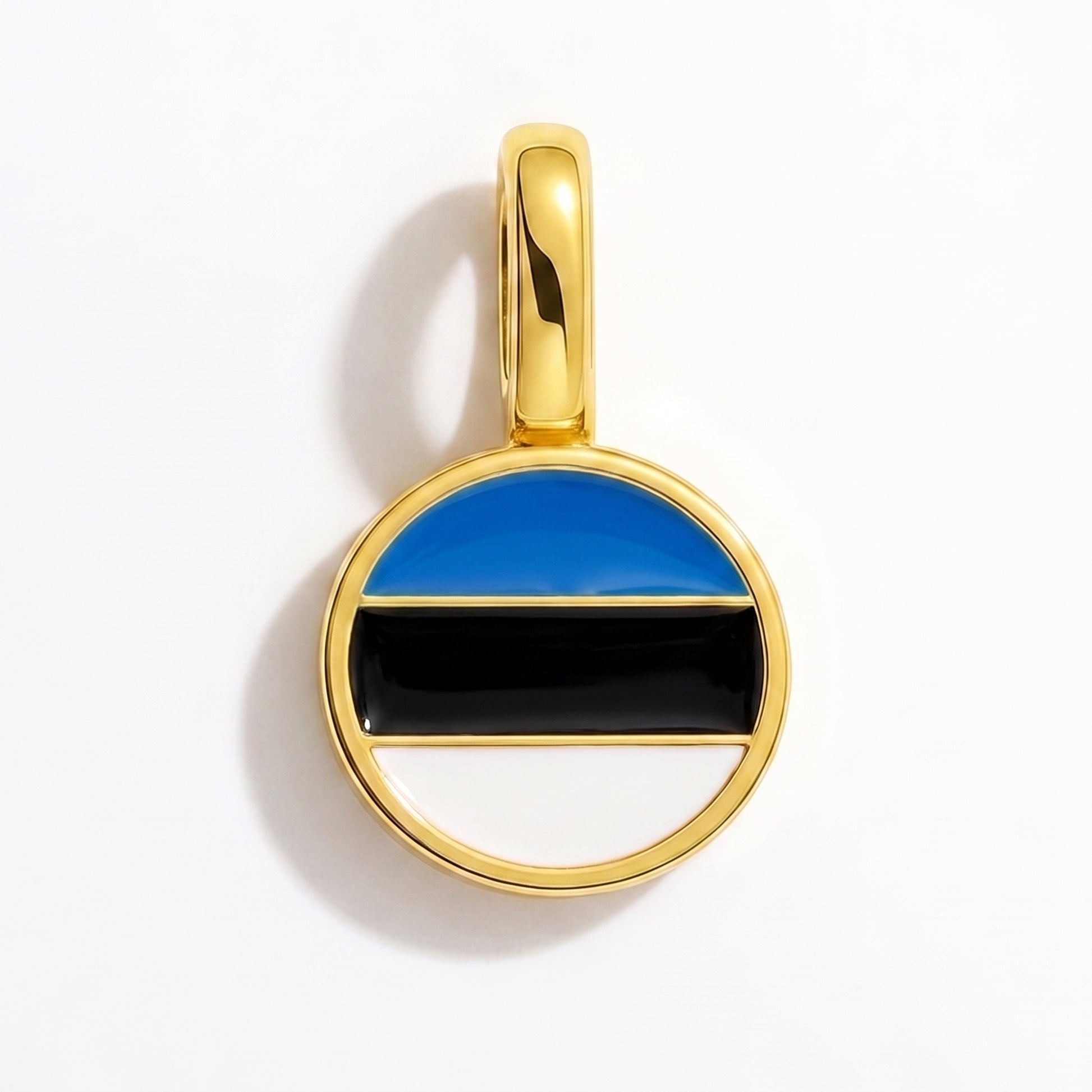 Charm drapeau Estonie – rond or