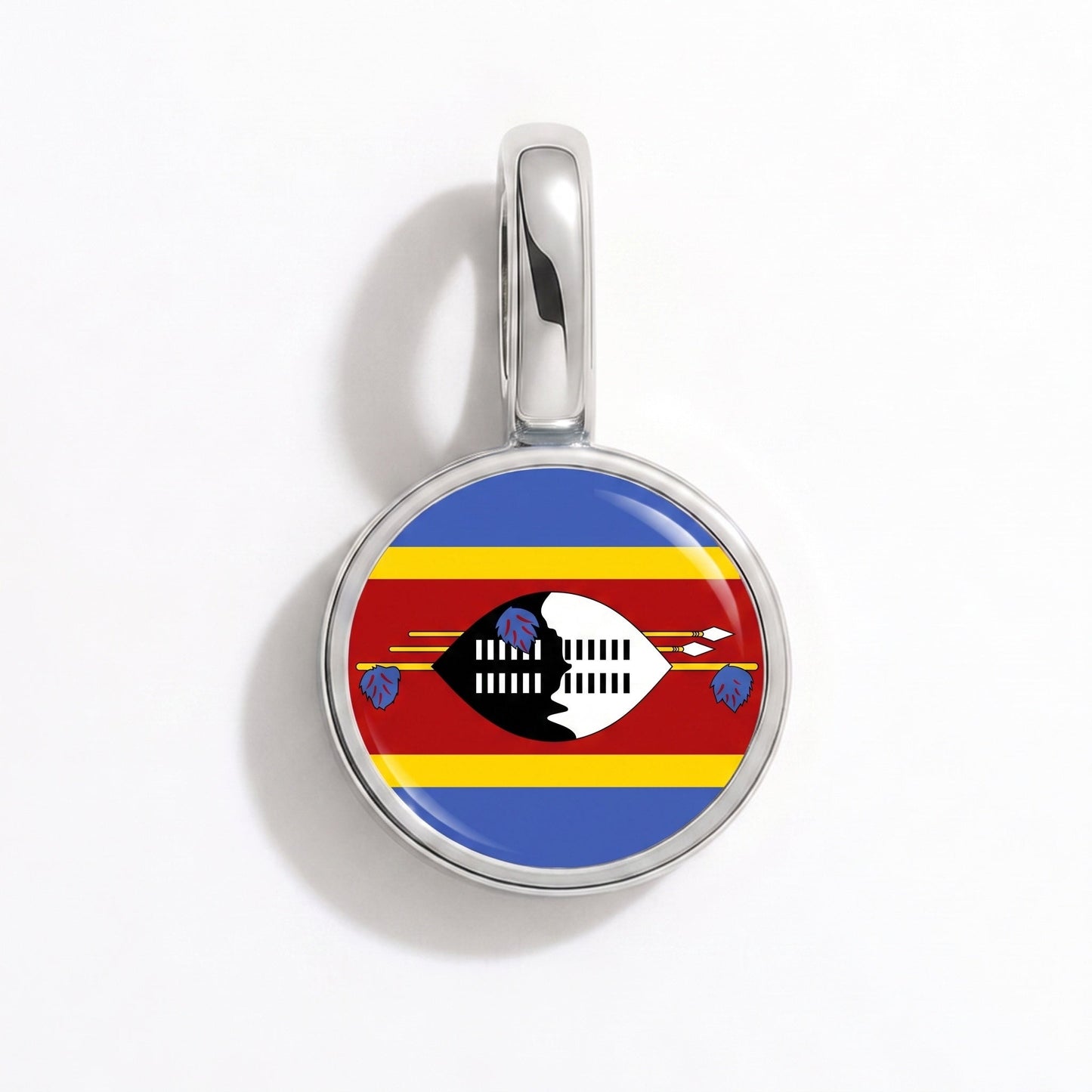 Charm drapeau Eswatini – rectangulaire argent