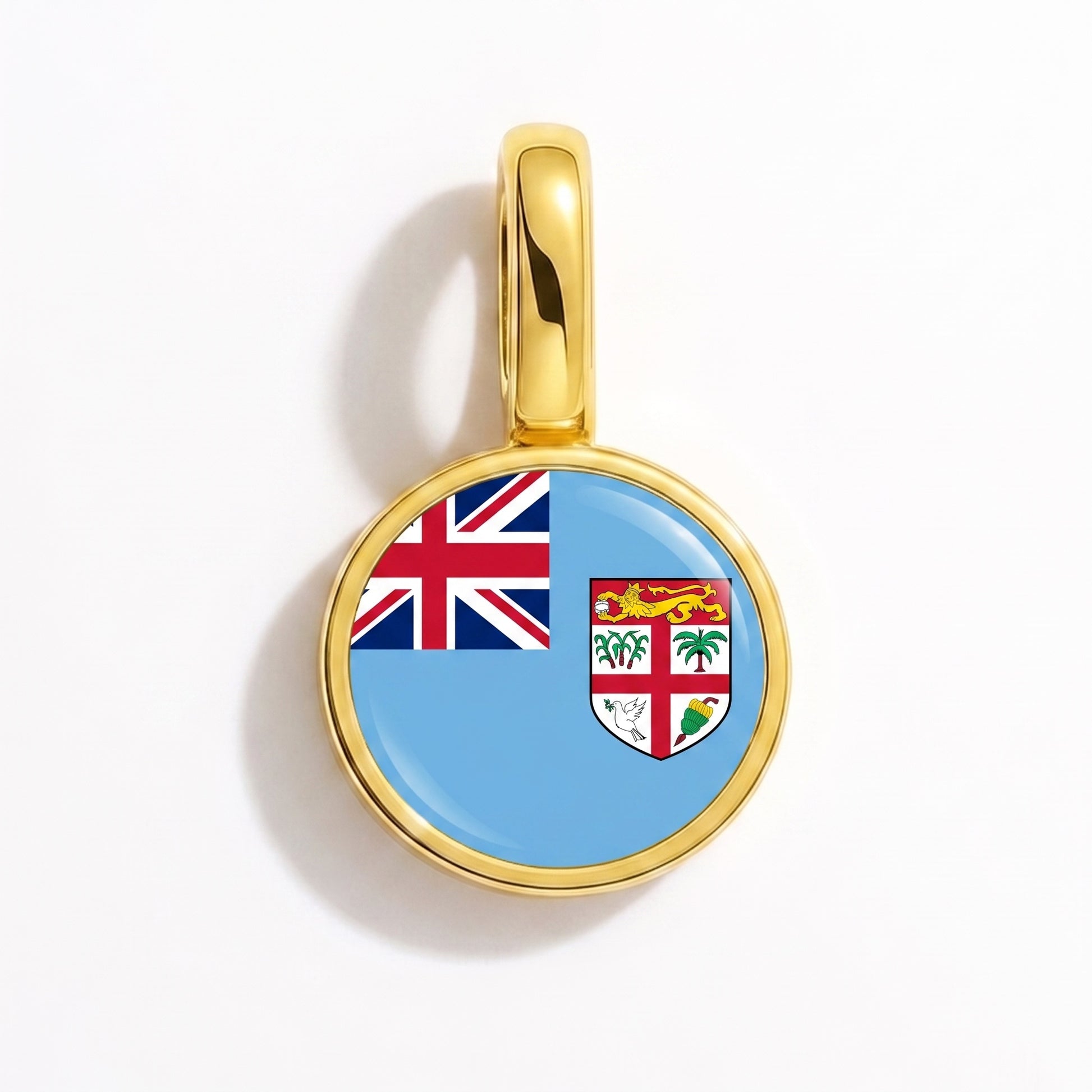 Charm drapeau Fidji – rond or