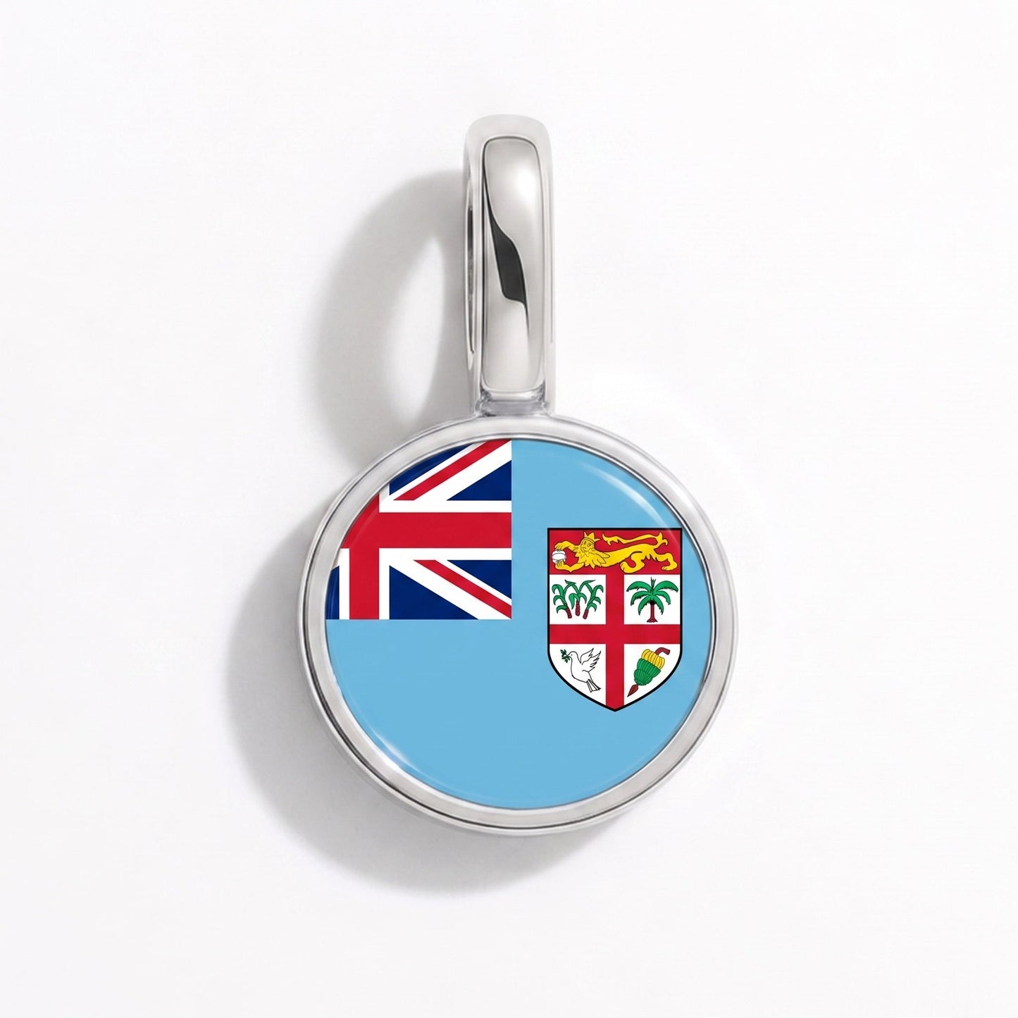 Charm drapeau Fidji – rectangulaire argent