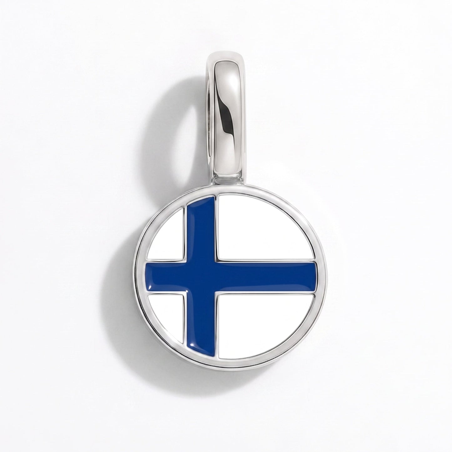 Charm drapeau Finlande – rectangulaire argent