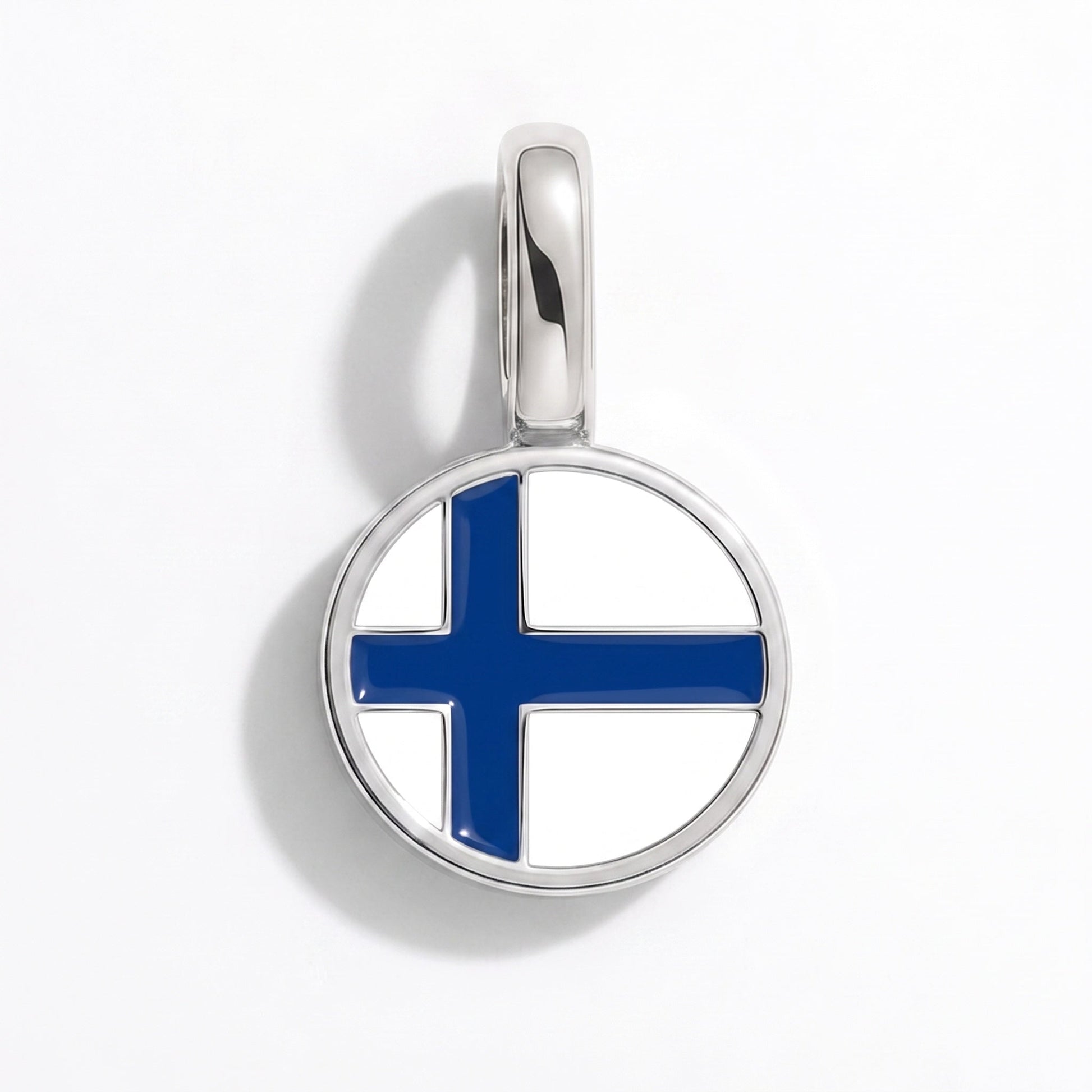 Charm drapeau Finlande – rectangulaire argent