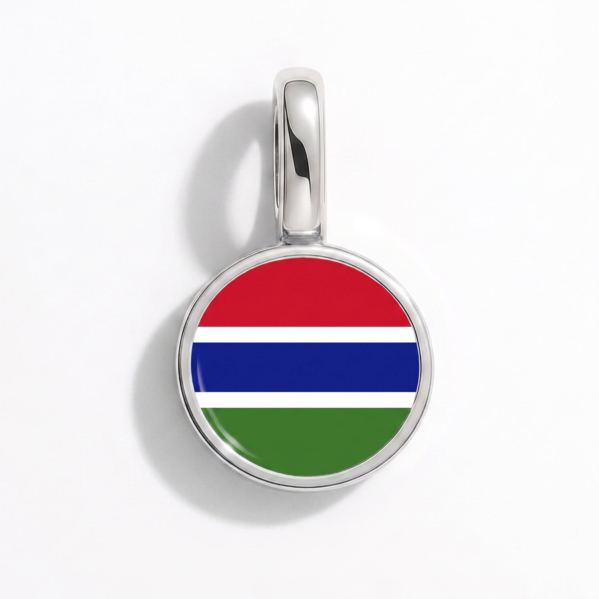 Charm drapeau Gambie – rectangulaire argent