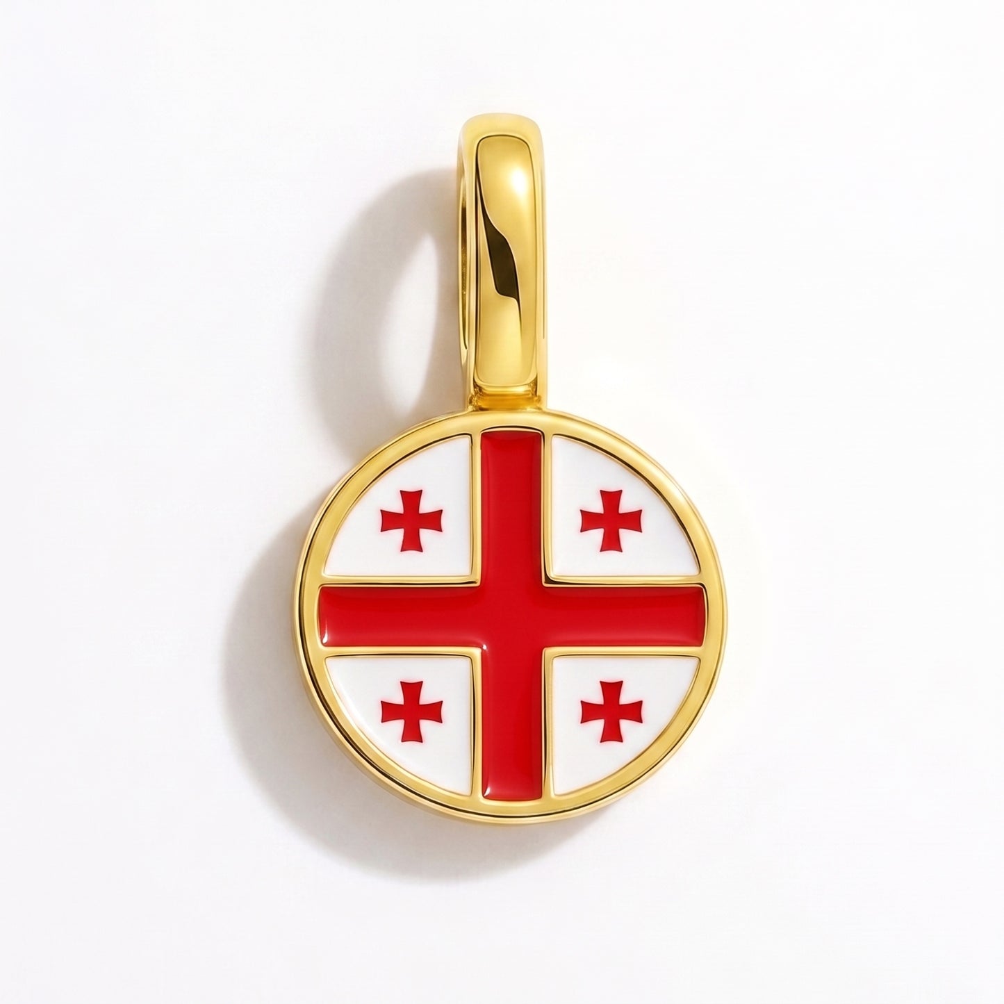 Charm drapeau Géorgie – rond or