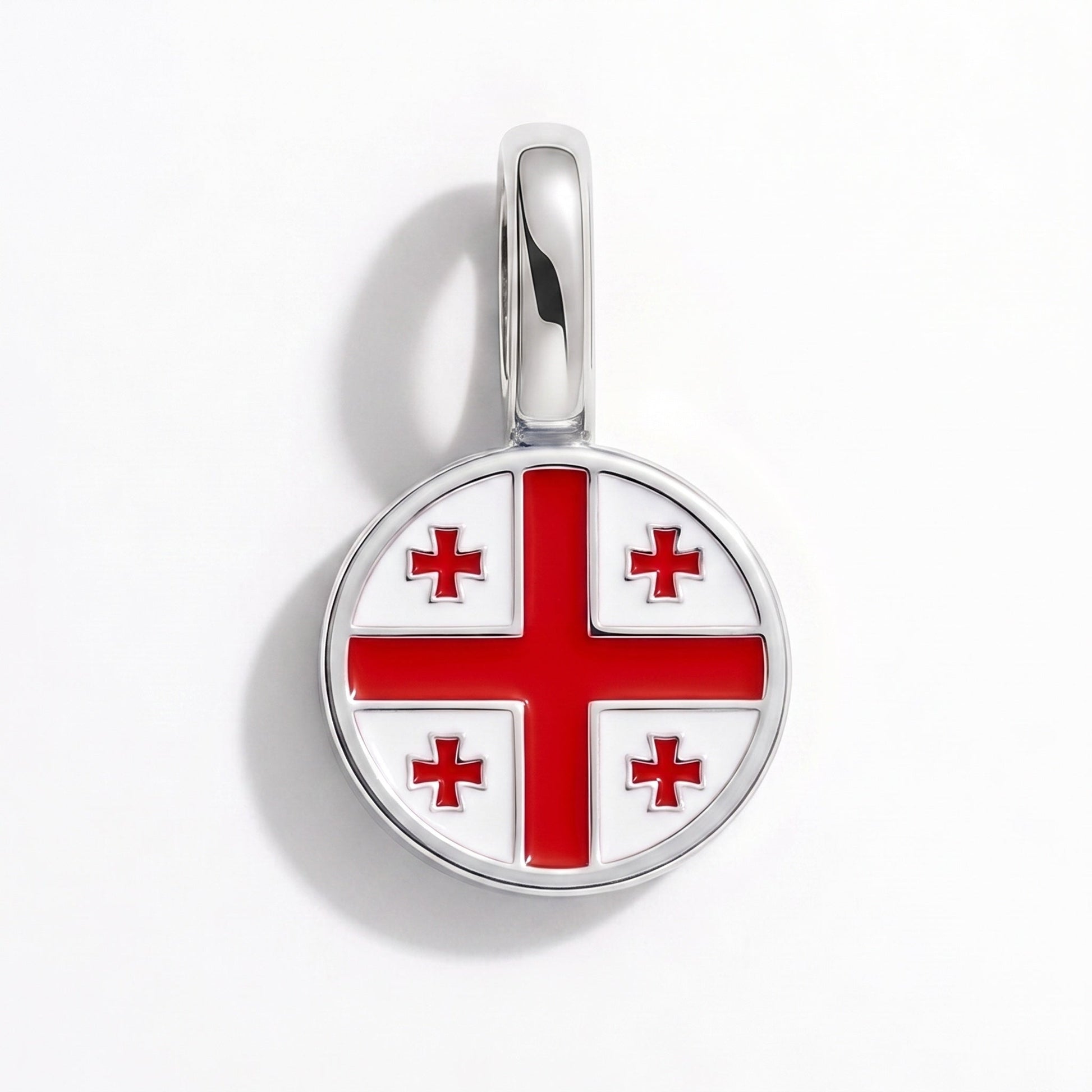 Charm drapeau Géorgie – rectangulaire argent