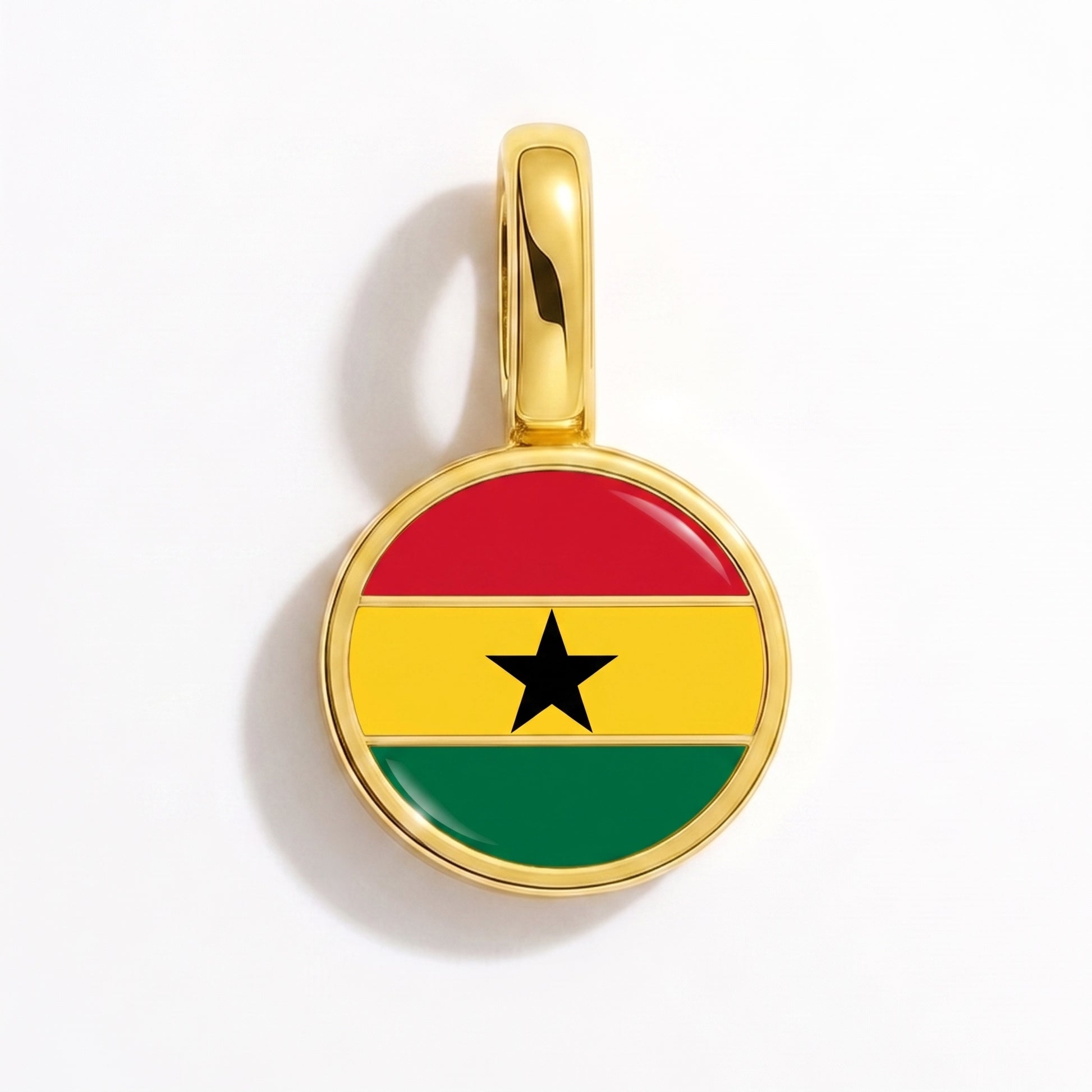 Charm drapeau Ghana – rond or