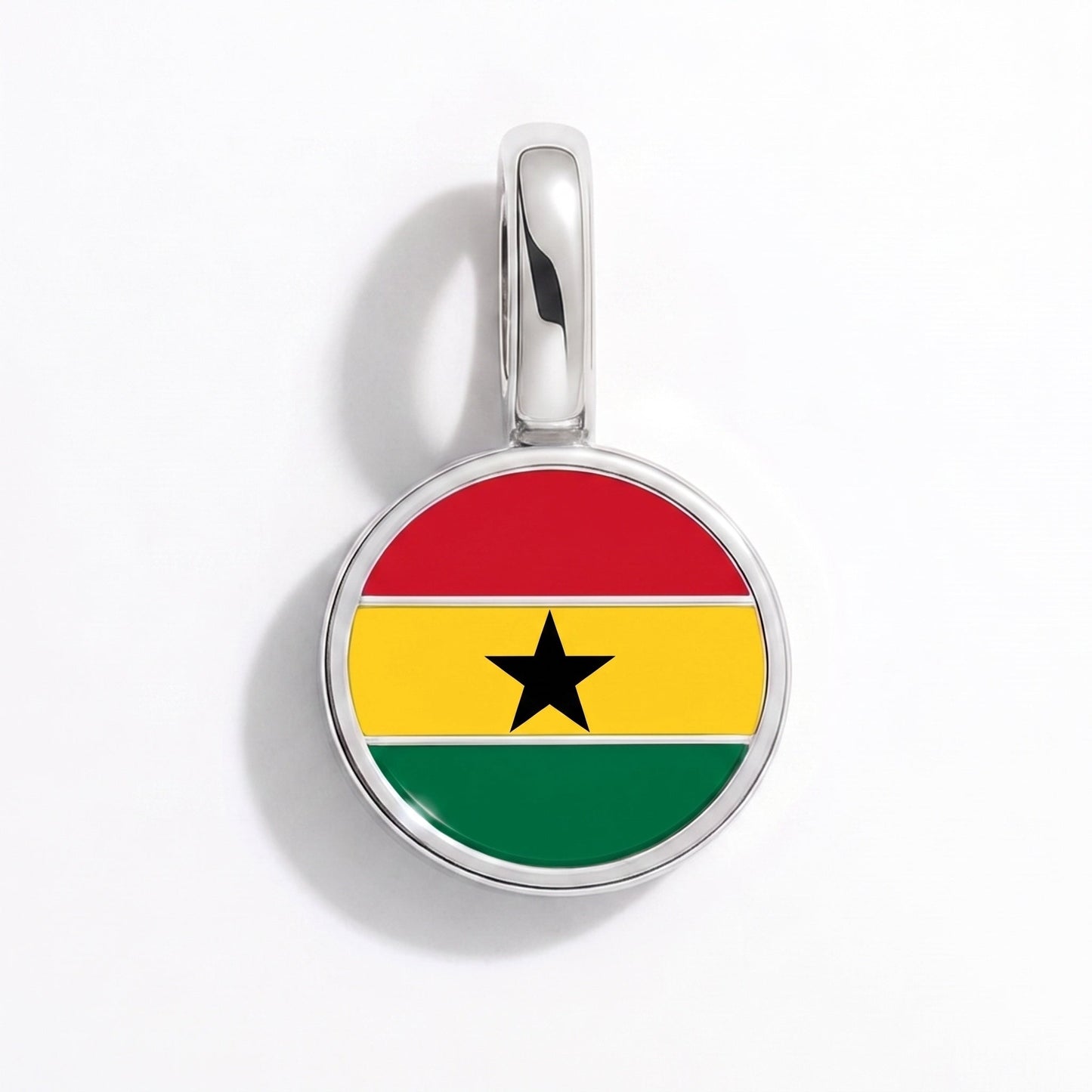 Charm drapeau Ghana – rectangulaire argent