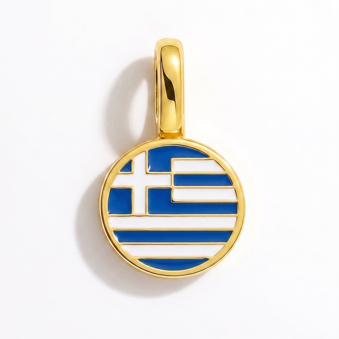 Charm drapeau Grèce – rond or