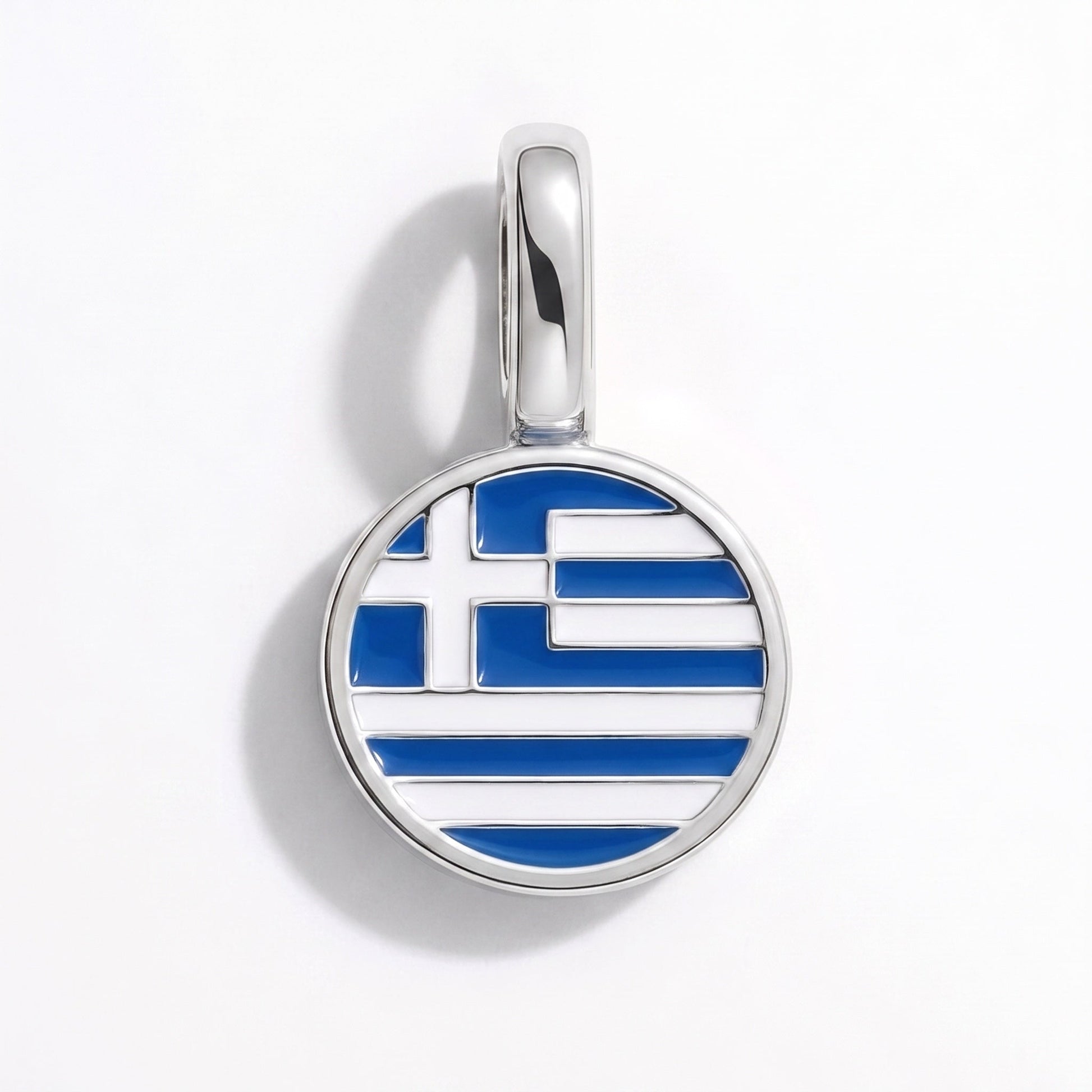 Charm drapeau Grèce – rectangulaire argent