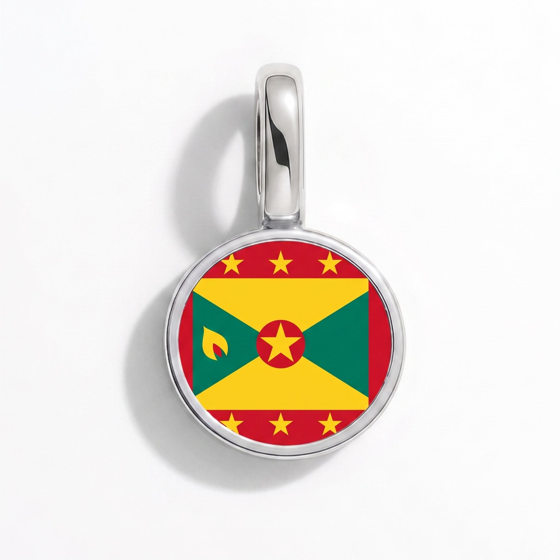 Charm drapeau Grenade – rond argent