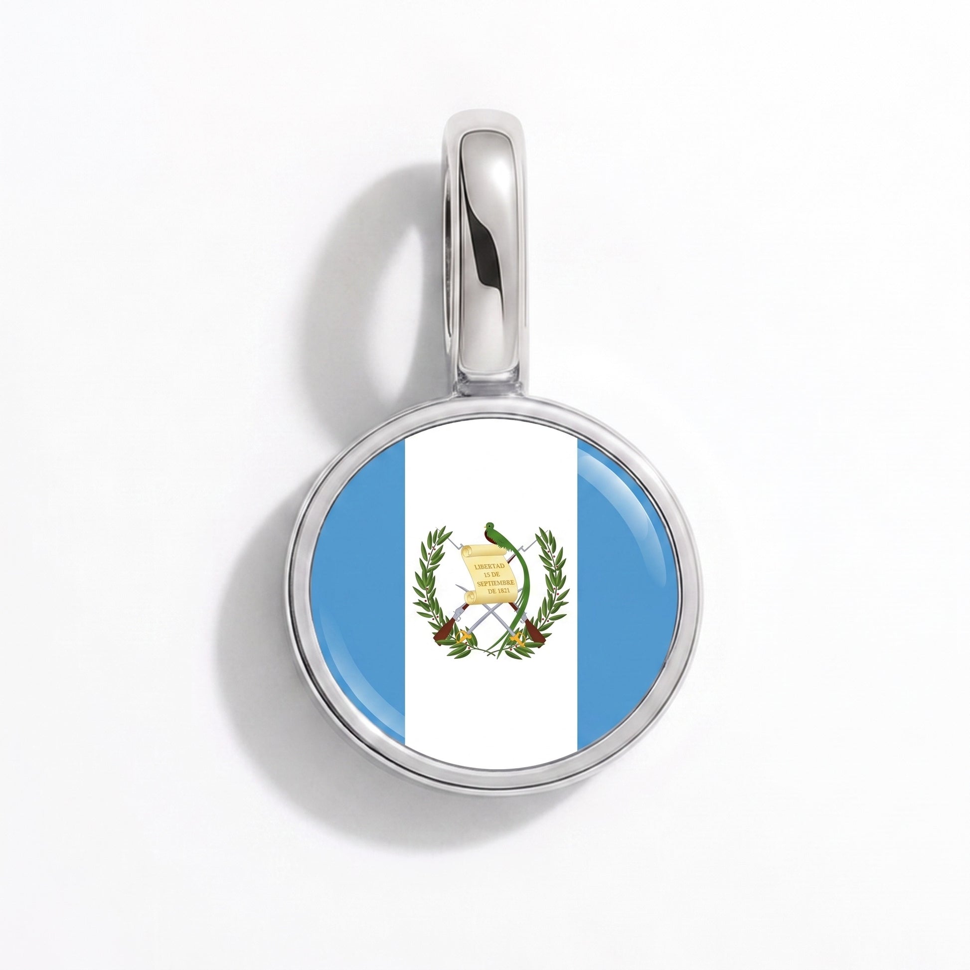 Charm drapeau Guatemala – rond argent