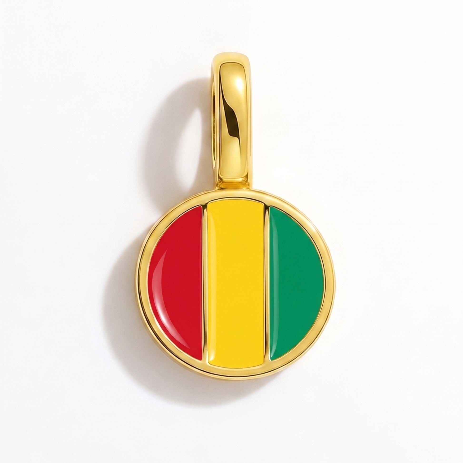 Charm drapeau Guinée – rond or