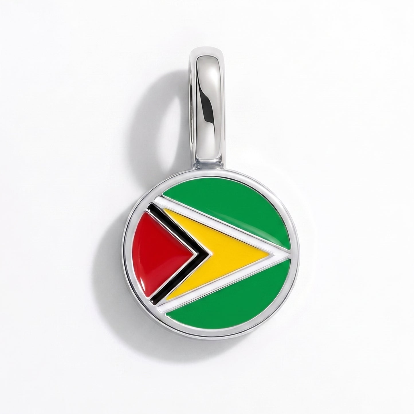 Charm drapeau Guyana – rond argent