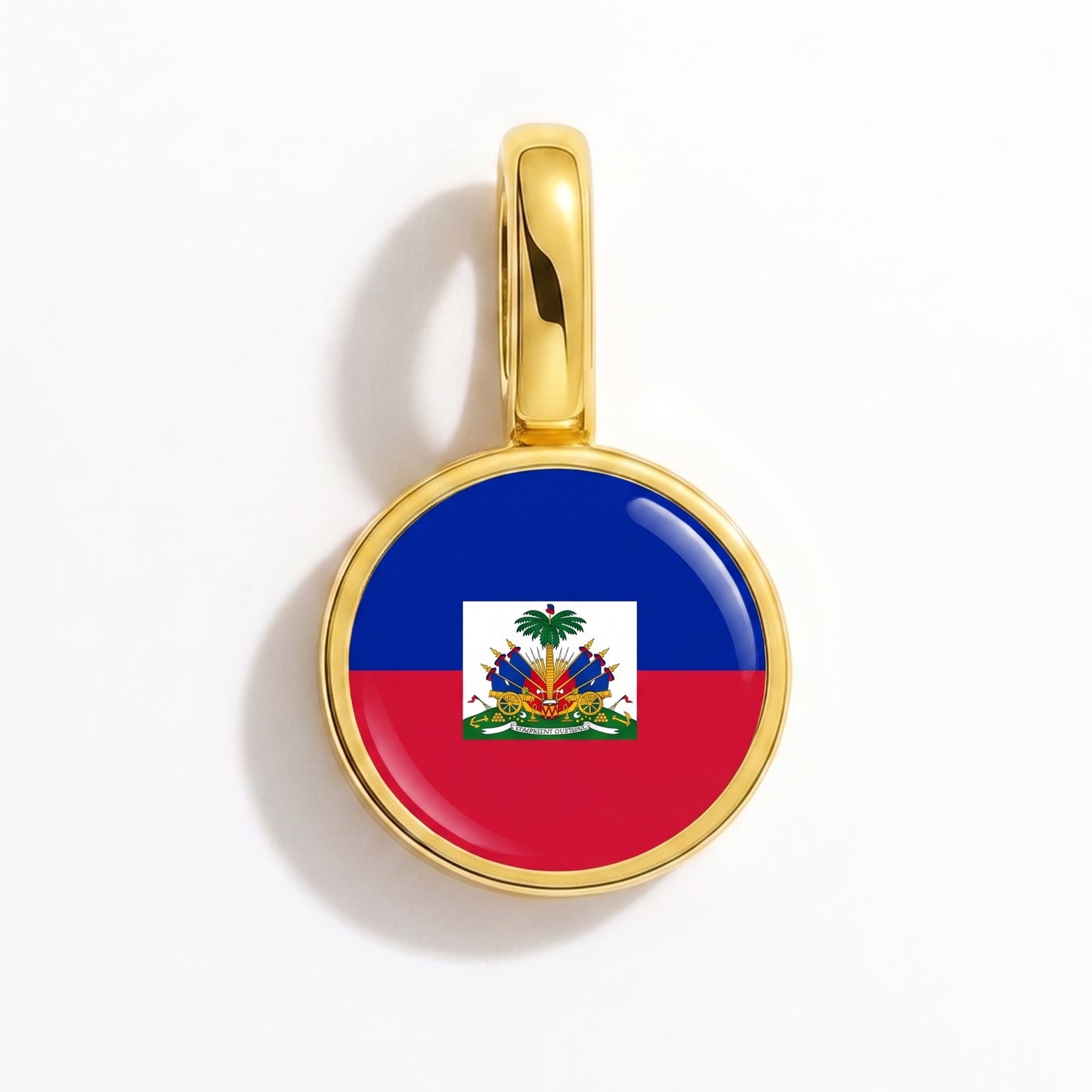 Charm drapeau Haïti – rond or