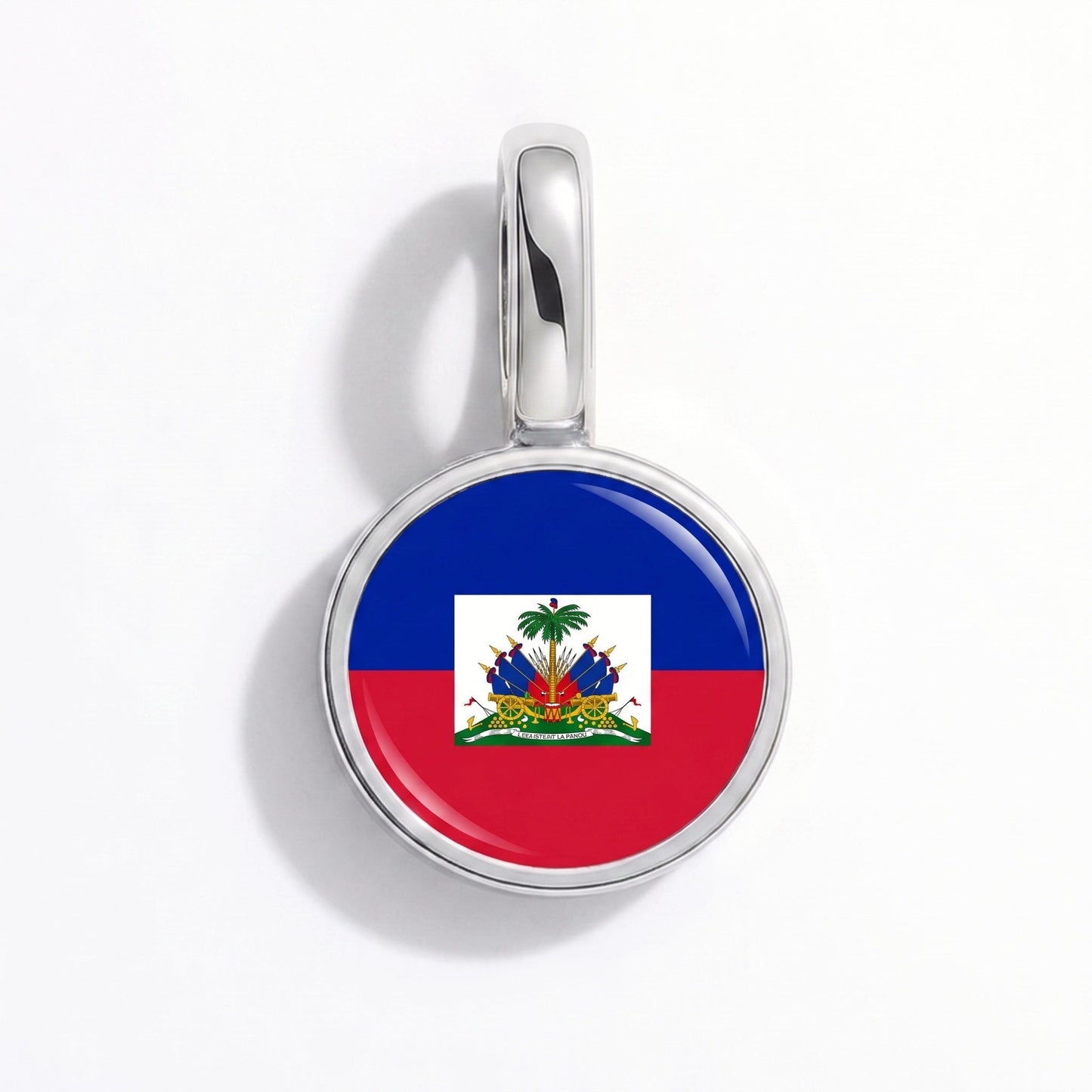Charm drapeau Haïti – rectangulaire argent