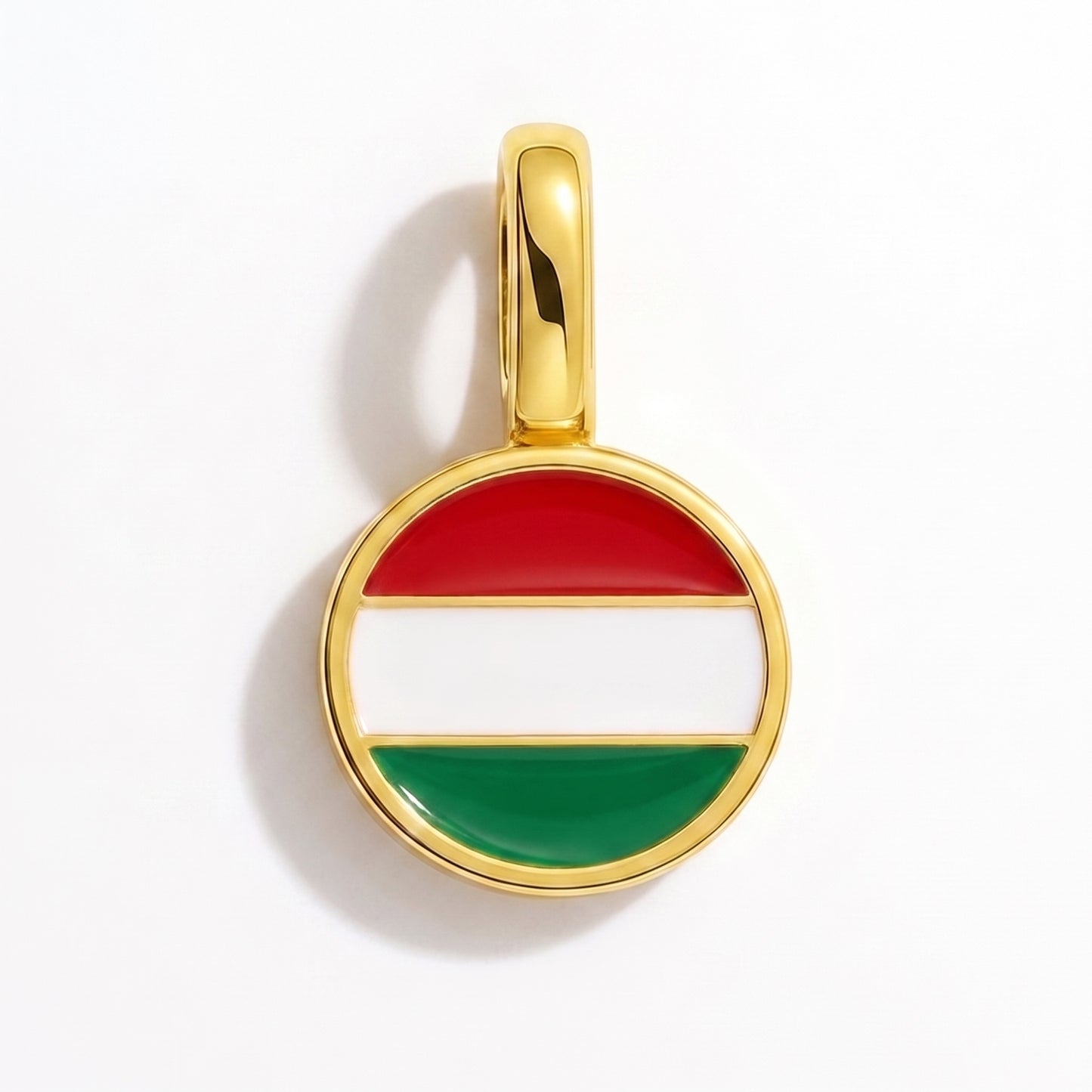 Charm drapeau Hongrie – rond or