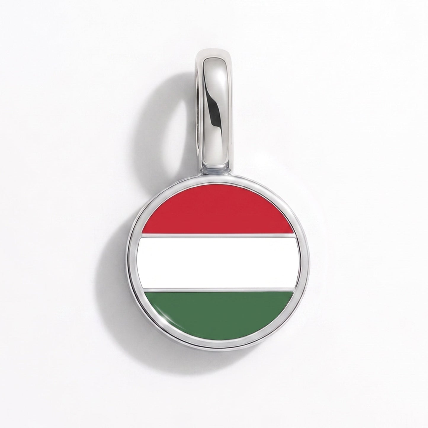 Charm drapeau Hongrie – rectangulaire argent