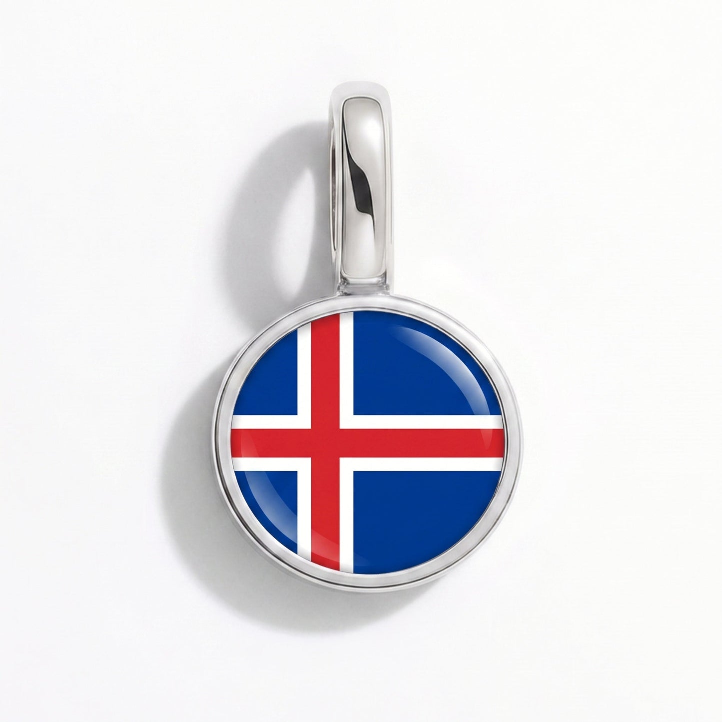 Charm drapeau Islande – rectangulaire argent
