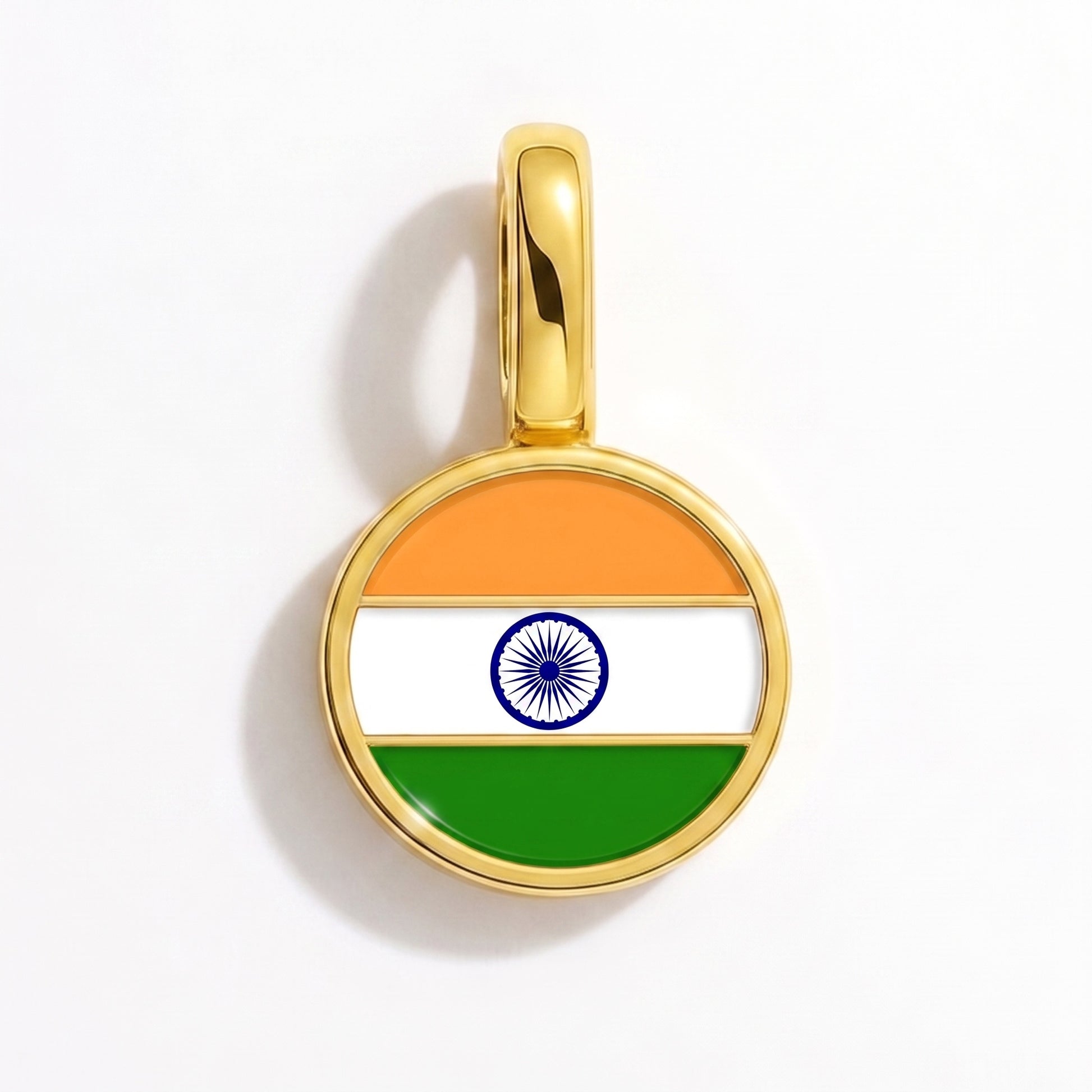 Charm drapeau Inde – rond or