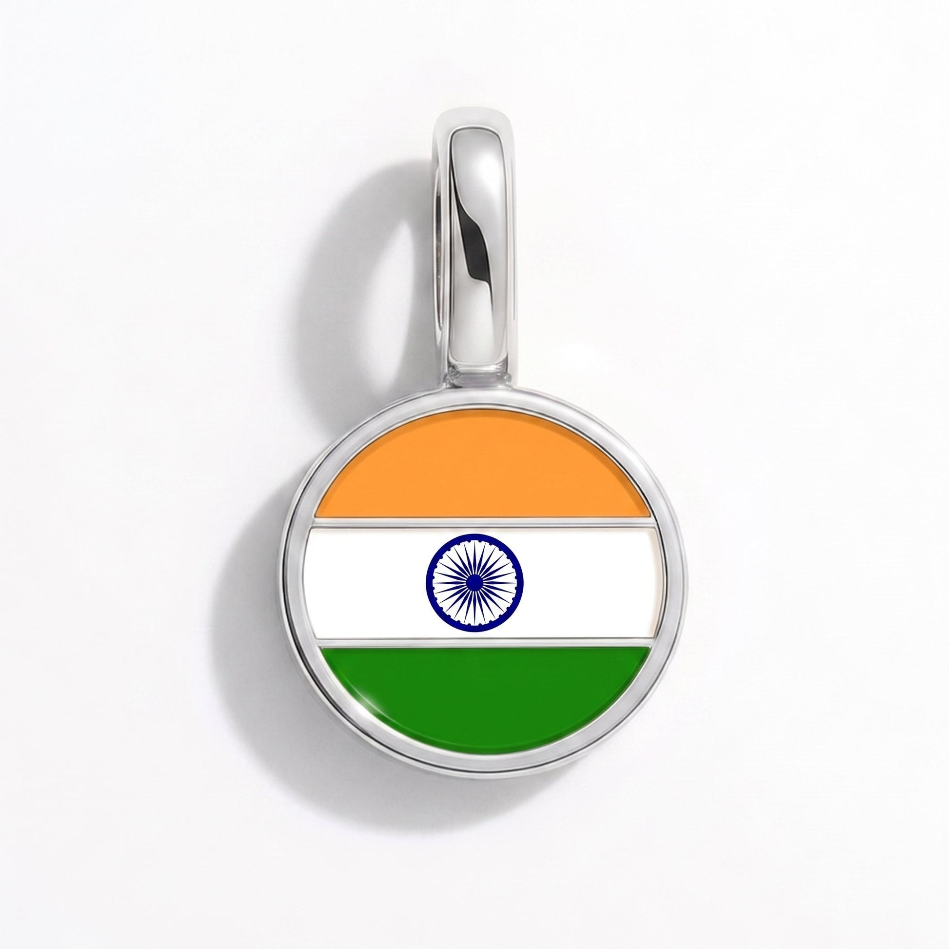 Charm drapeau Inde – rectangulaire argent